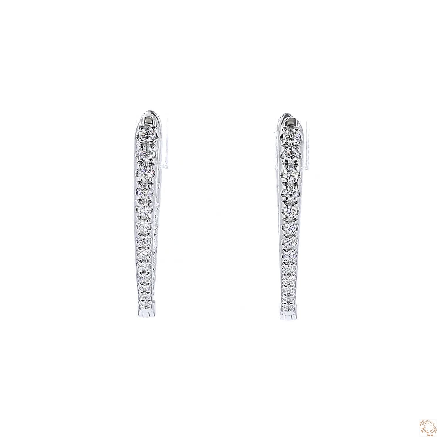 Graduated Inside-Outside Diamond Hoop Earrings