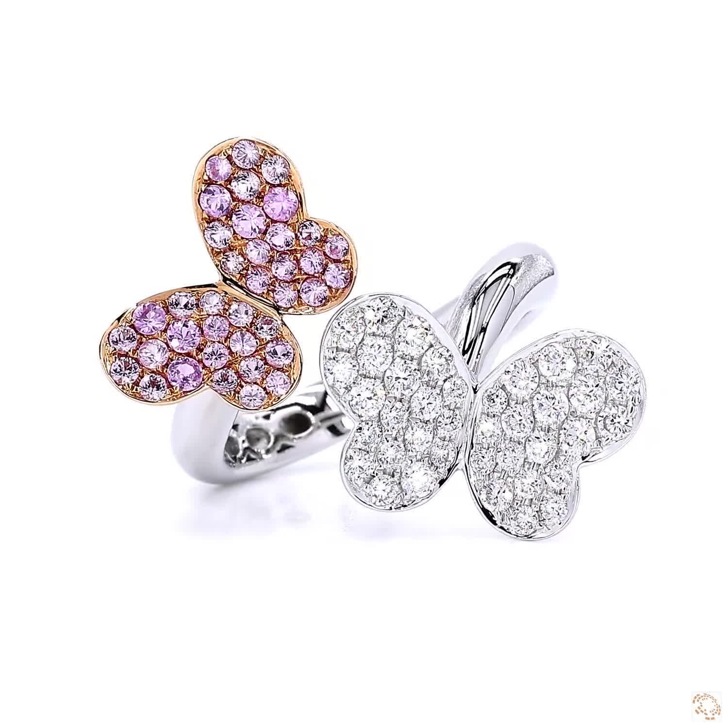 Double Butterfly Diamond Ring (1.28 ct)