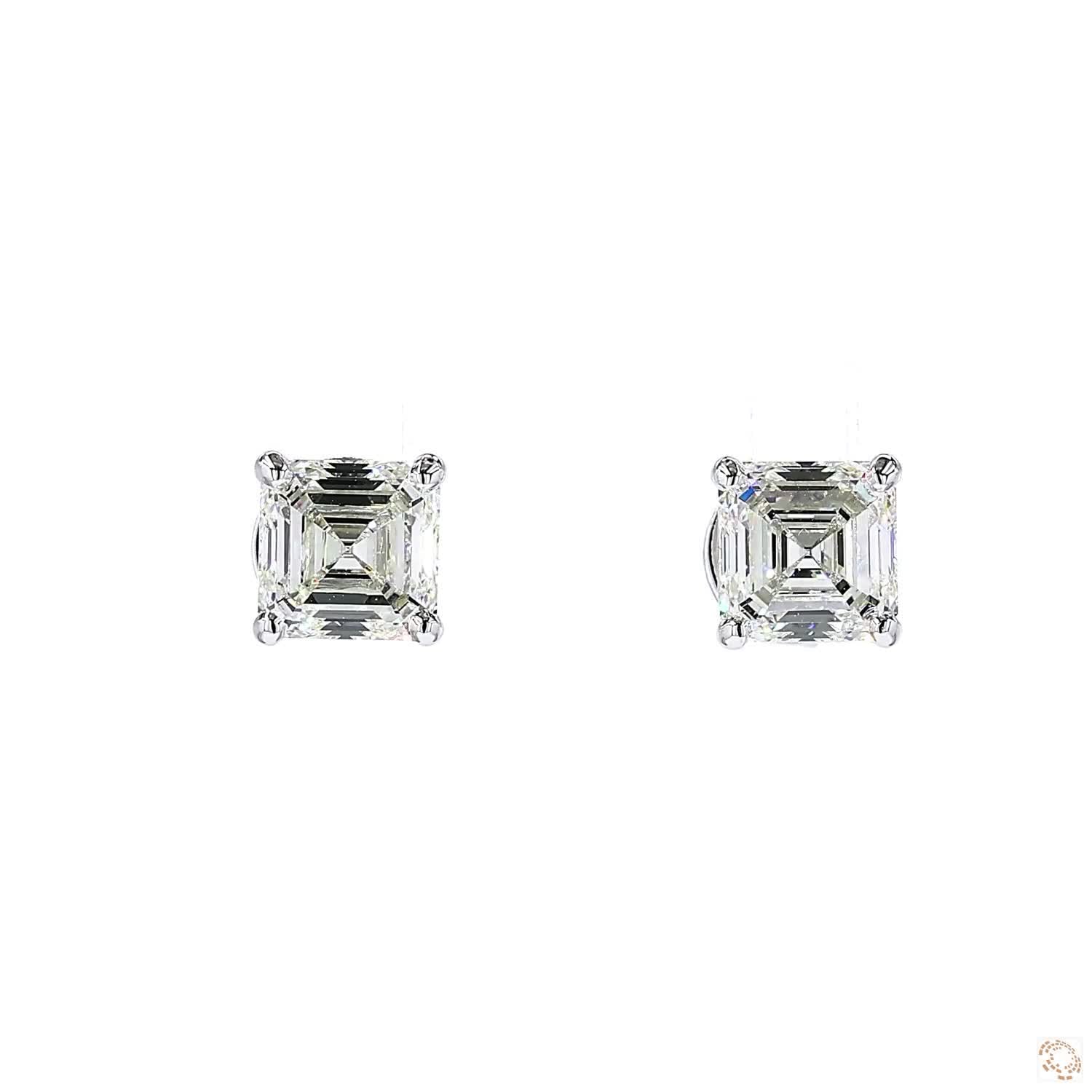 Asscher Shape Diamond Stud Earring (1.5 ct. per diamond)