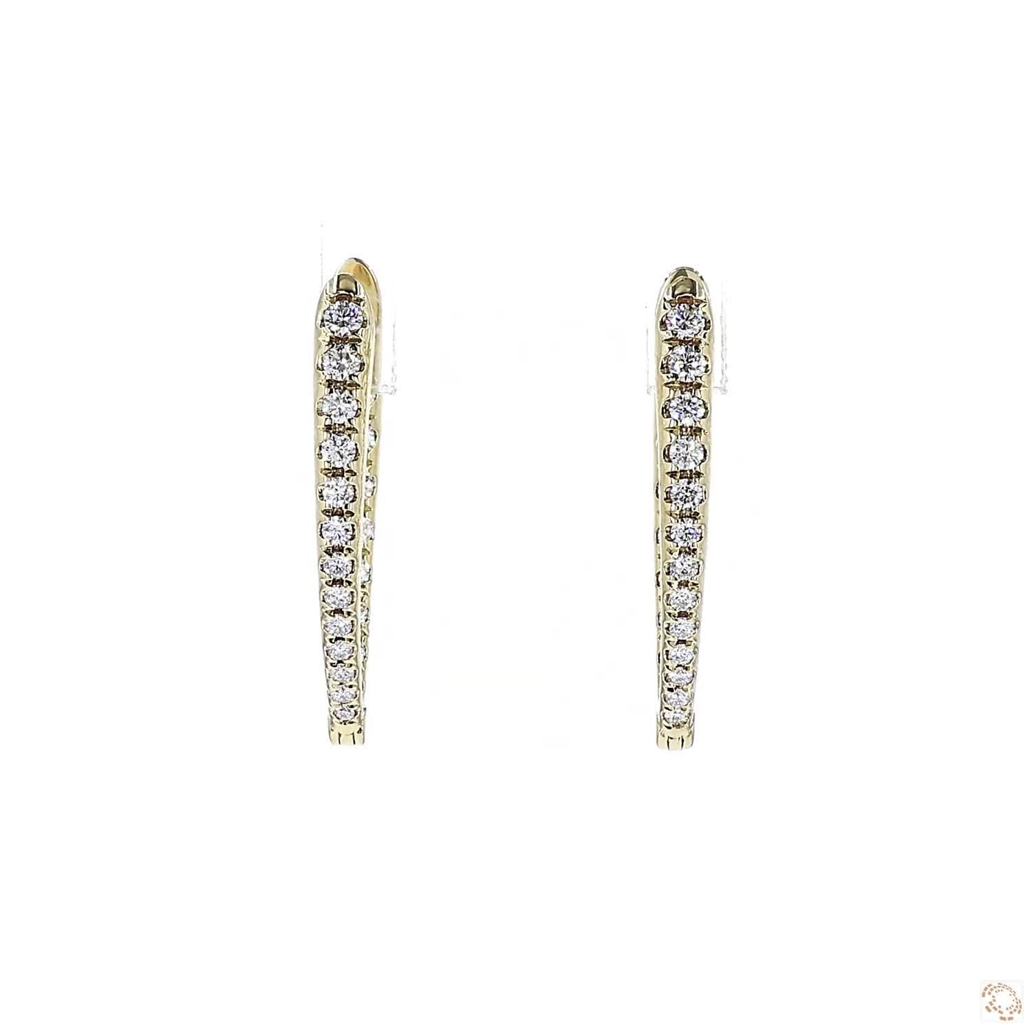 Graduated Inside-Outside Diamond Hoop Earrings