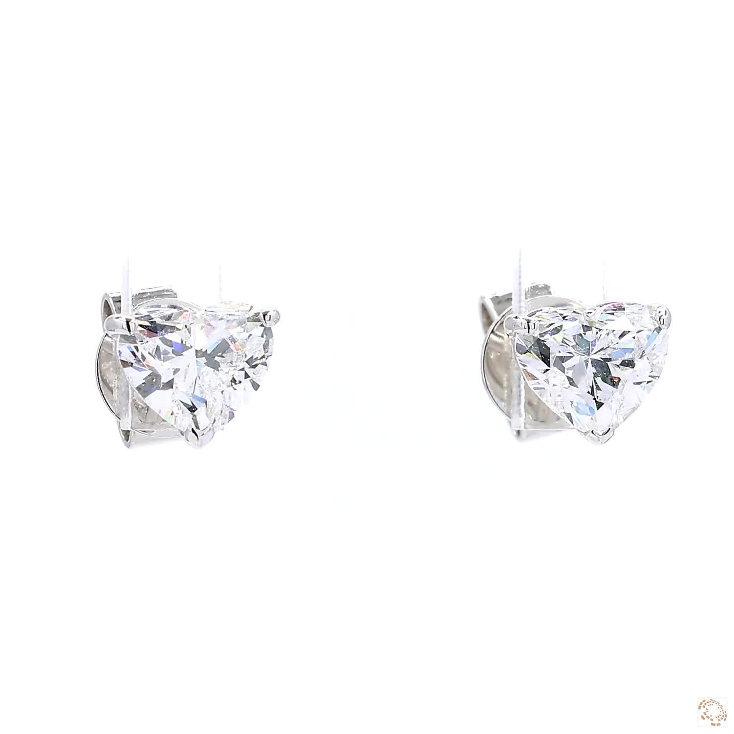 Heart Shape Diamond Stud Earring (0.7 ct. per diamond)