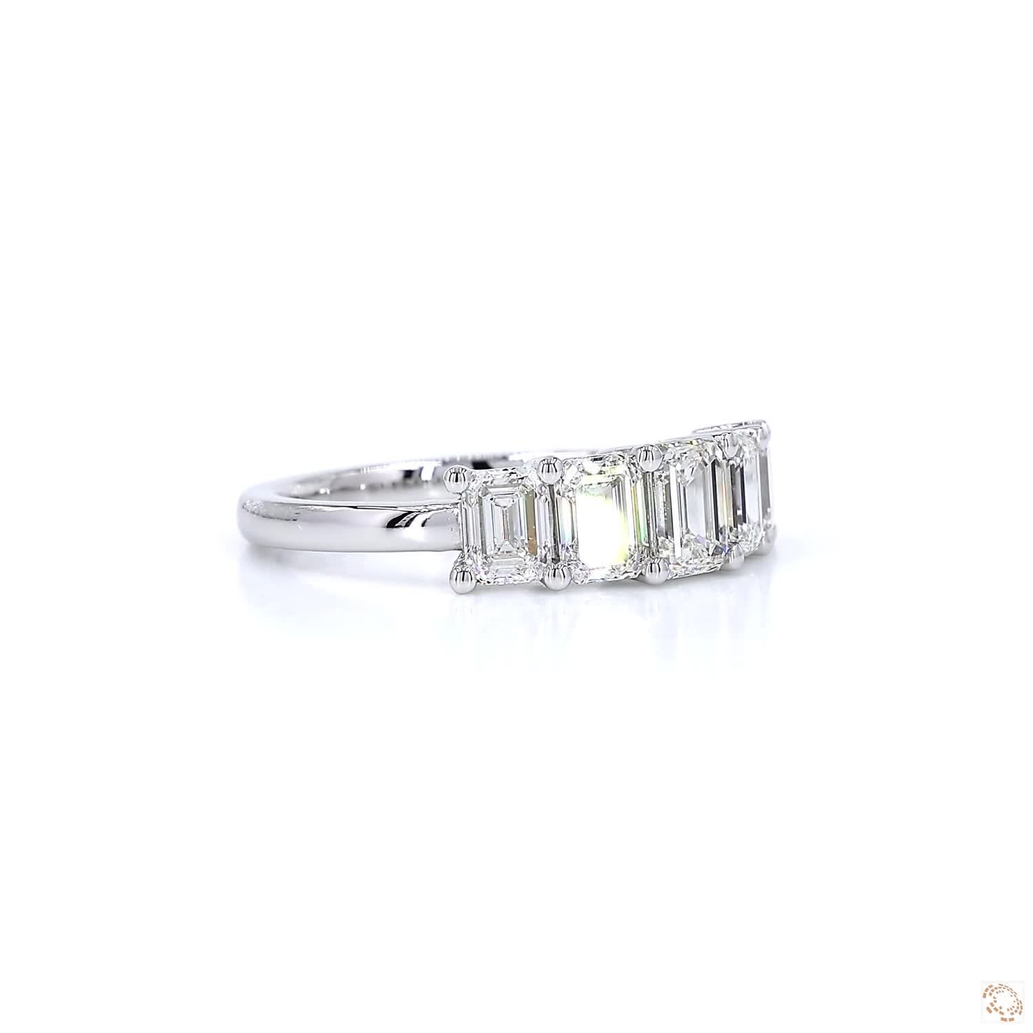 Emerald Diamond Half Eternity Ring (0.3 to 0.5ct per diamond)