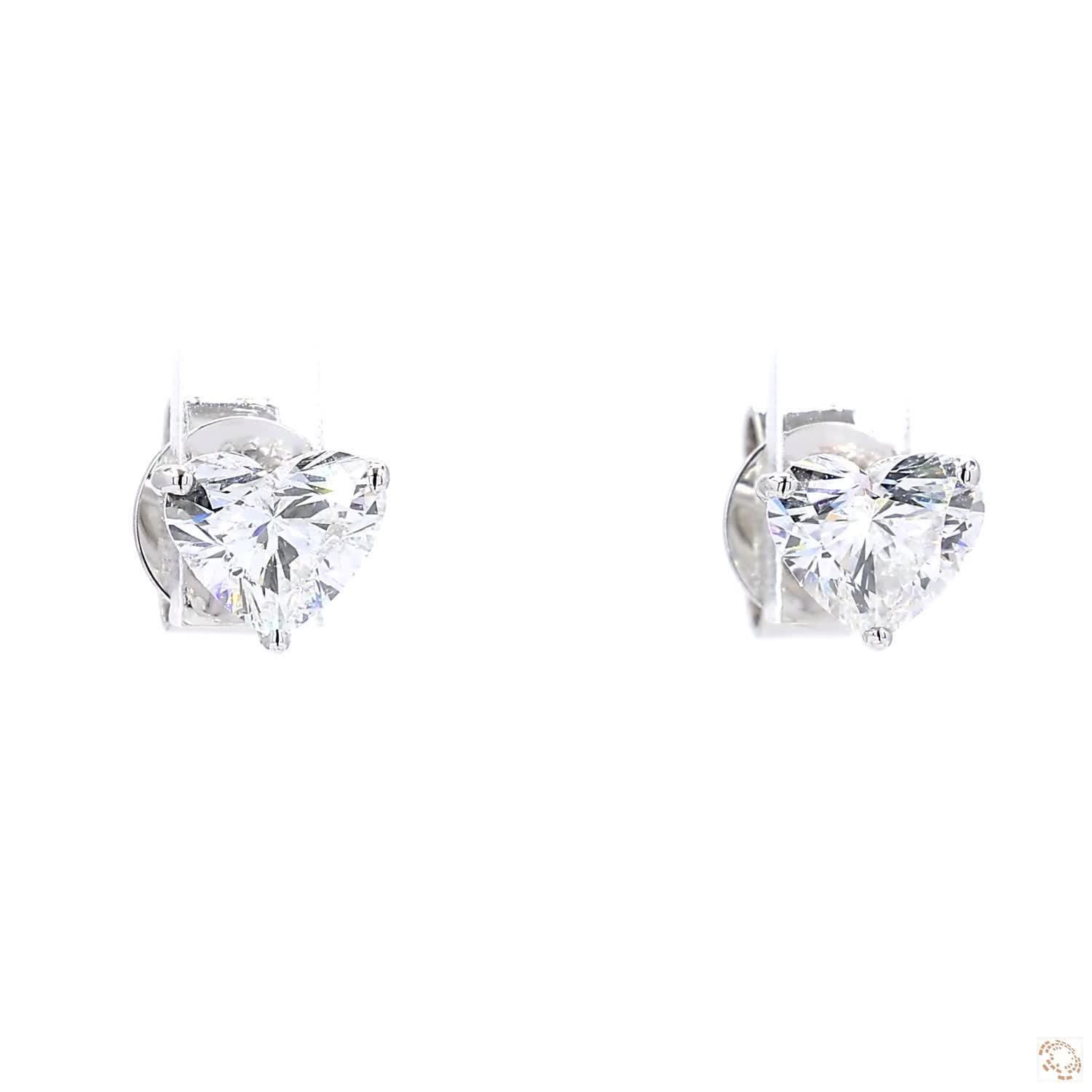 Heart Shape Diamond Stud Earring (0.5 ct. per diamond)