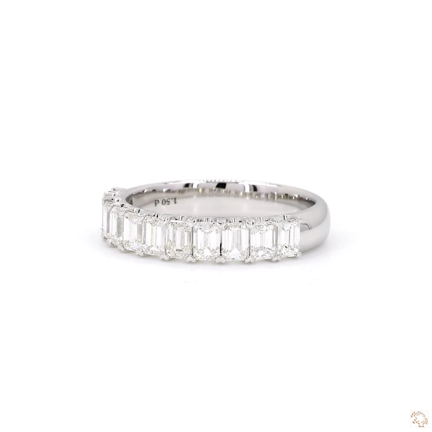 Emerald-Cut Half Eternity Ring (0.12 ct per diamond)
