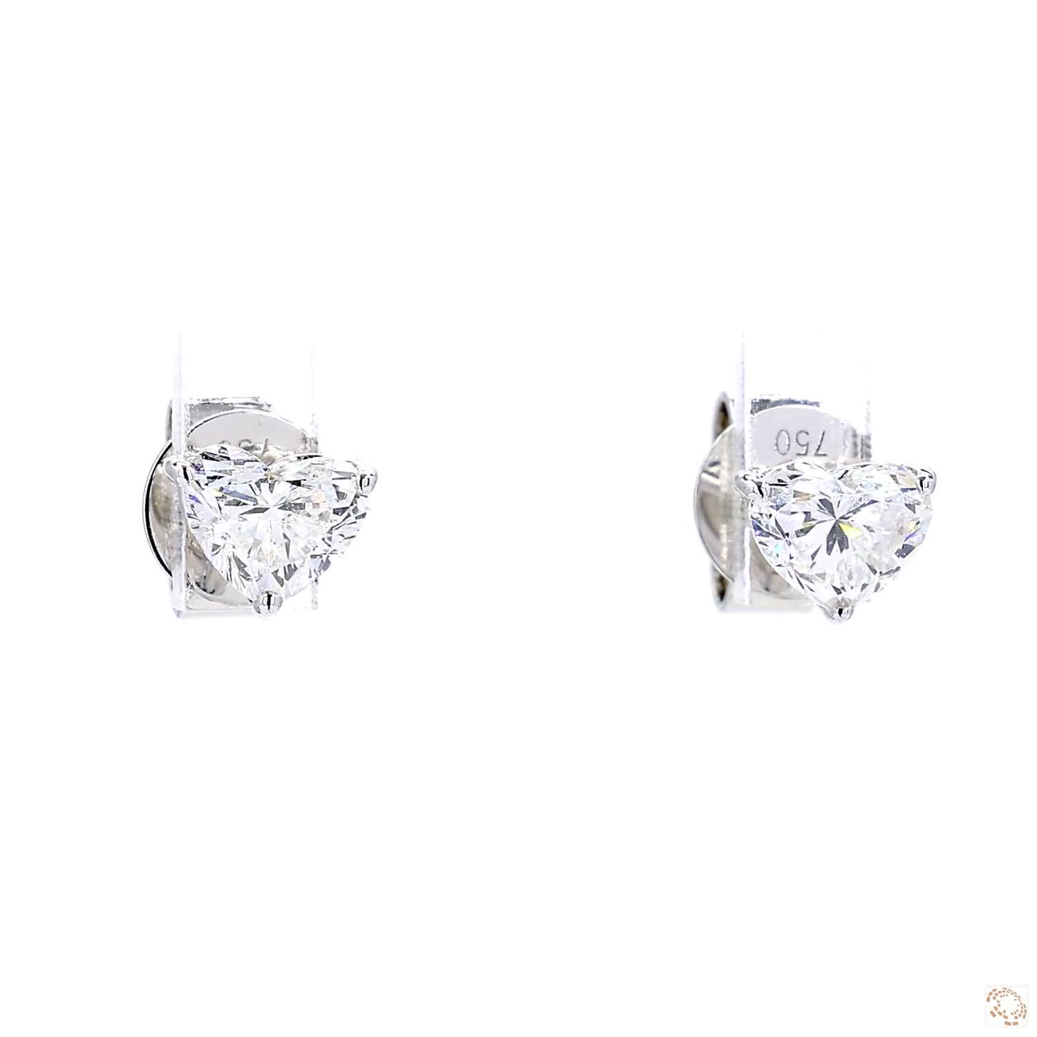 Heart Shape Diamond Stud Earring (0.4 ct. per diamond - F VS2)