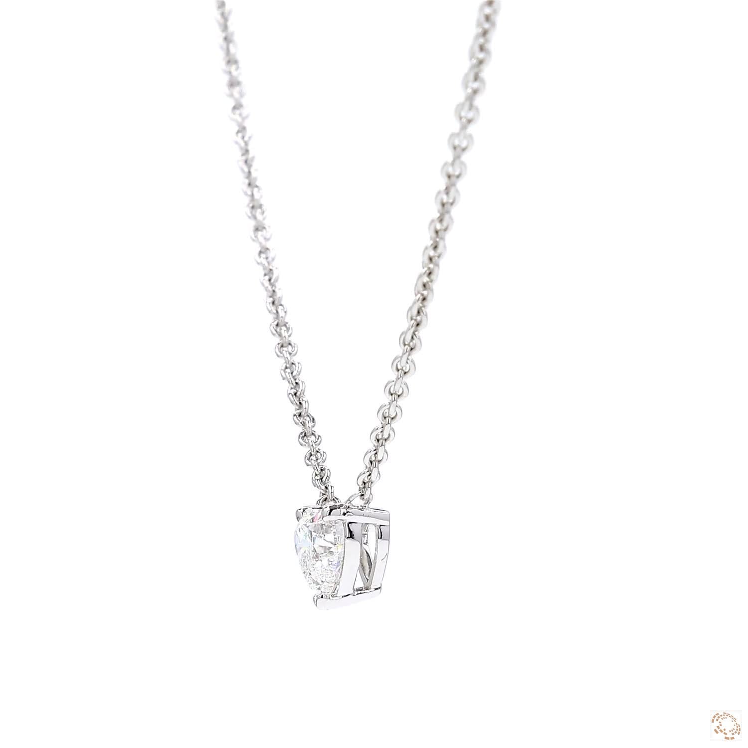 Solitaire Heart Diamond Pendant (0.75 ct)