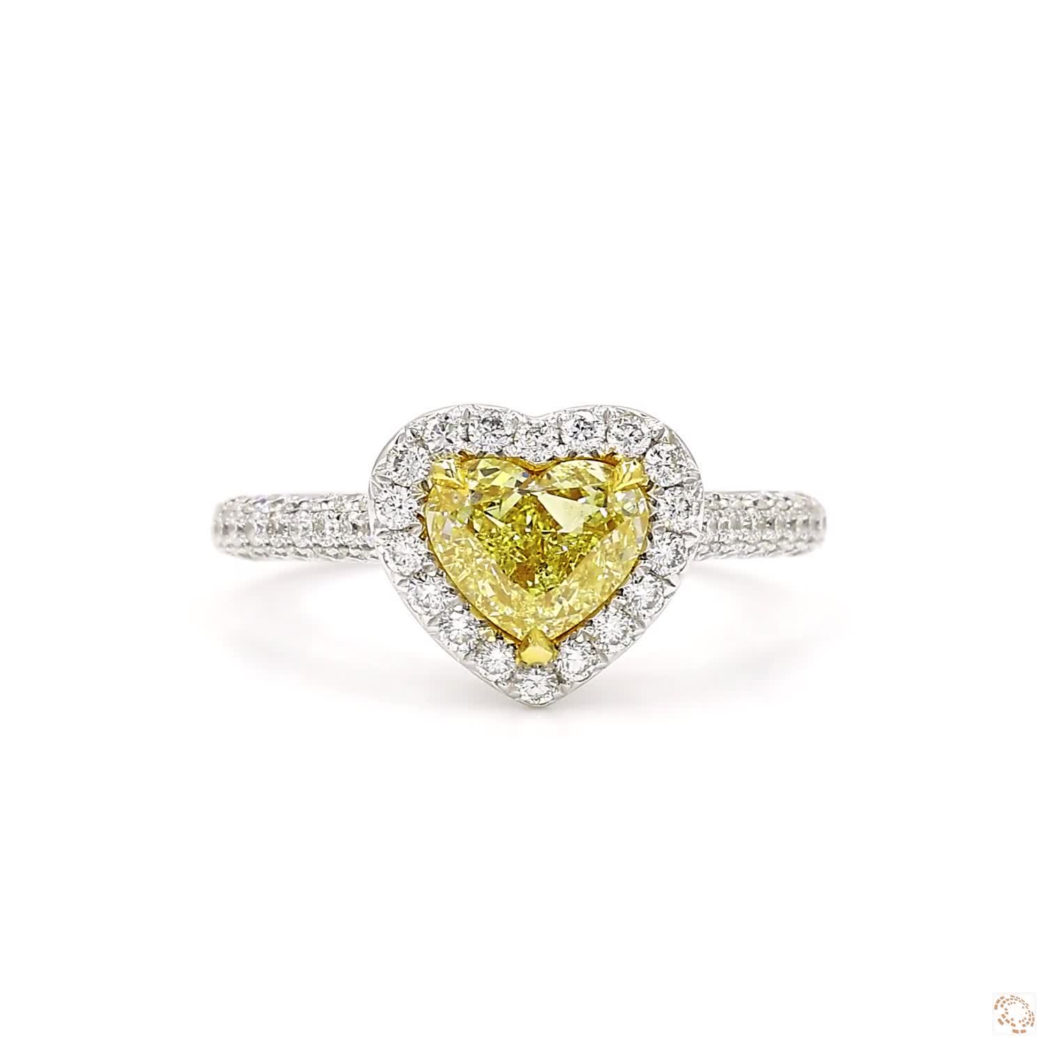 Fancy Yellow Heart Shape Diamond Engagement Ring