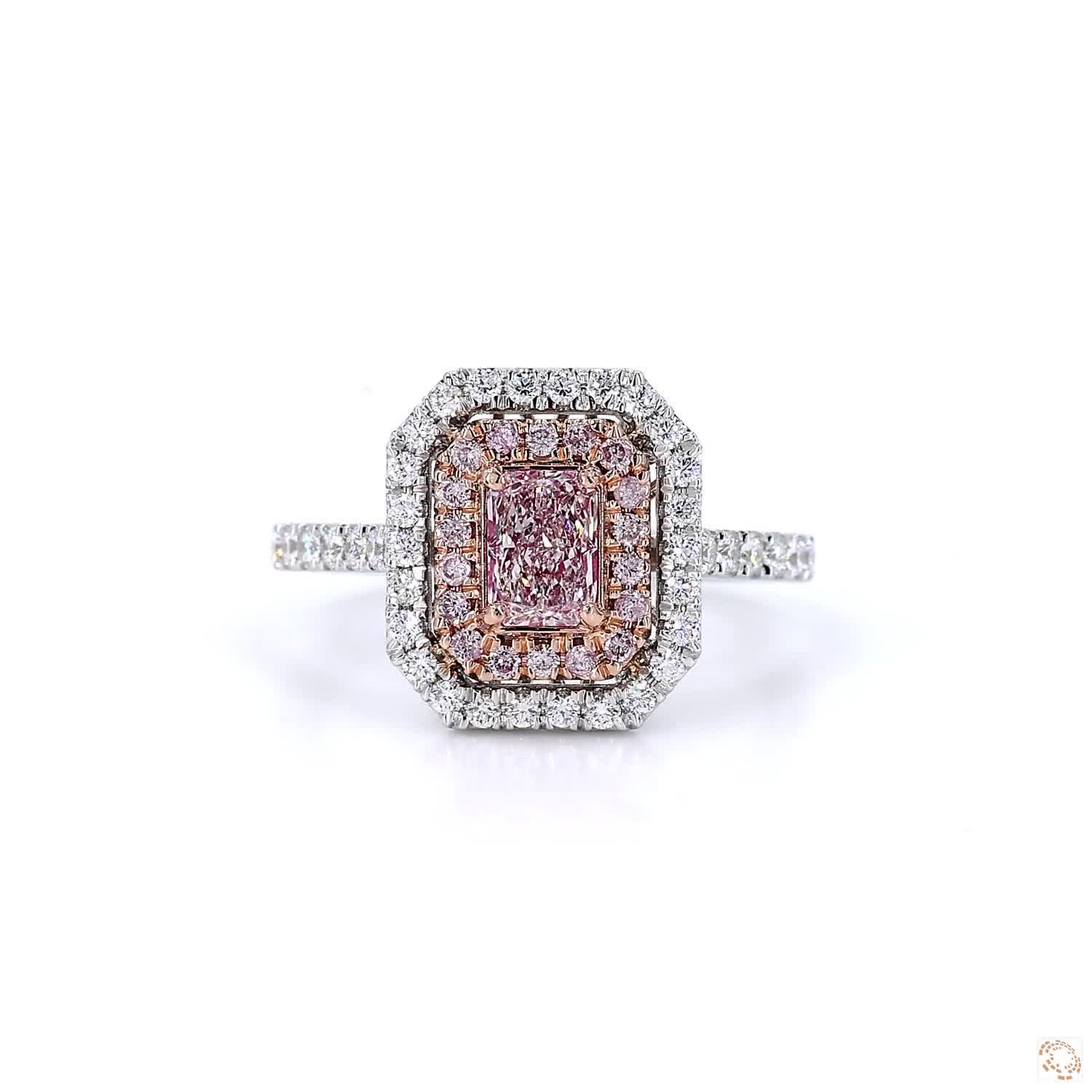Radiant Cut Pink Diamonds Engagement Ring