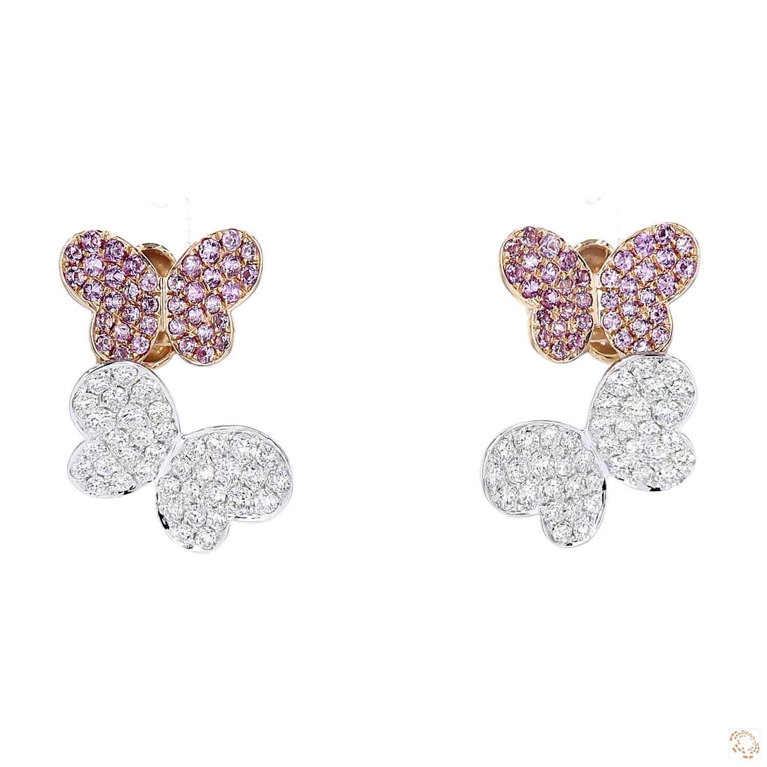 Double Butterfly Diamond Stud Earrings (0.99 ct. tw.)