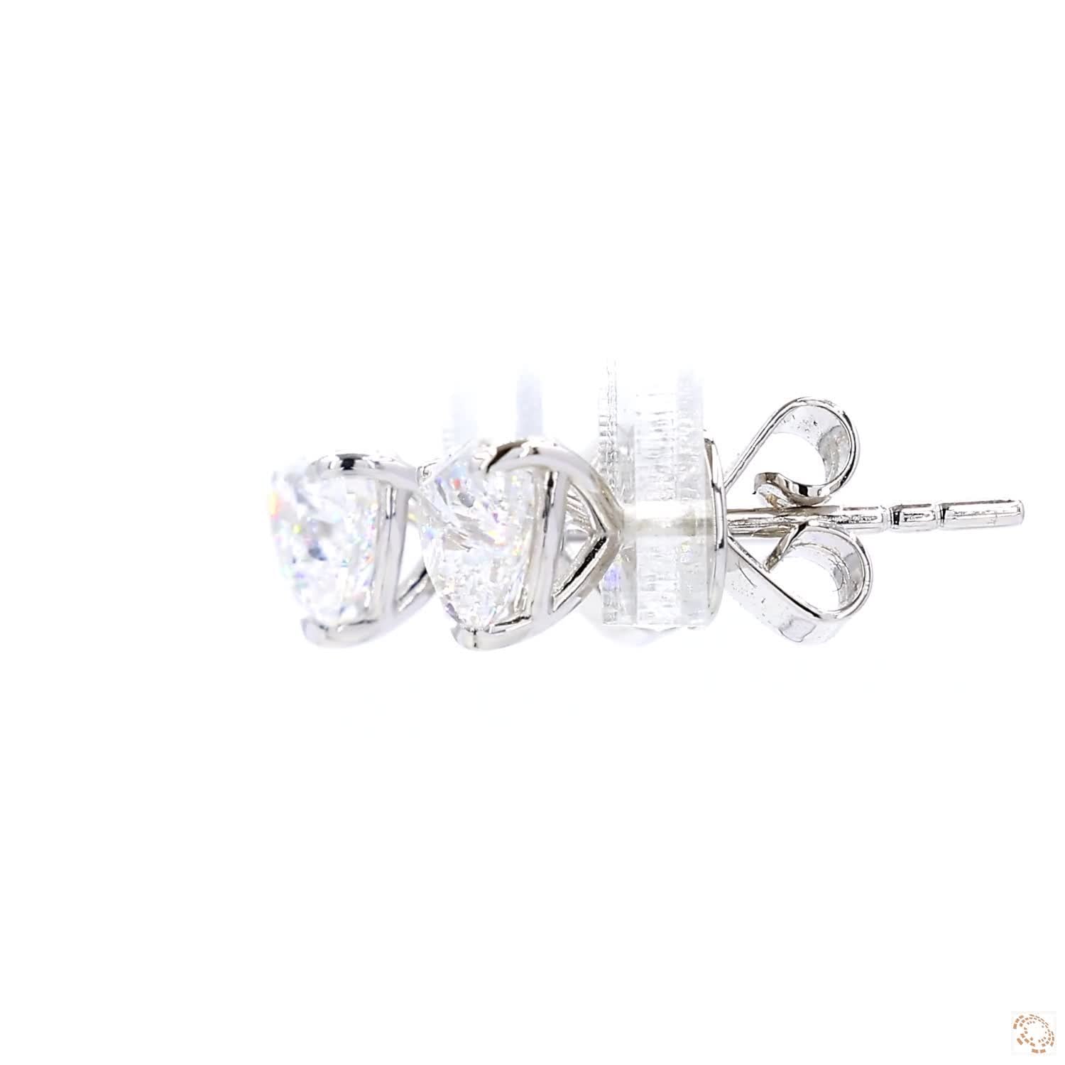 Heart Shape Diamond Stud Earring (0.7 ct. per diamond)