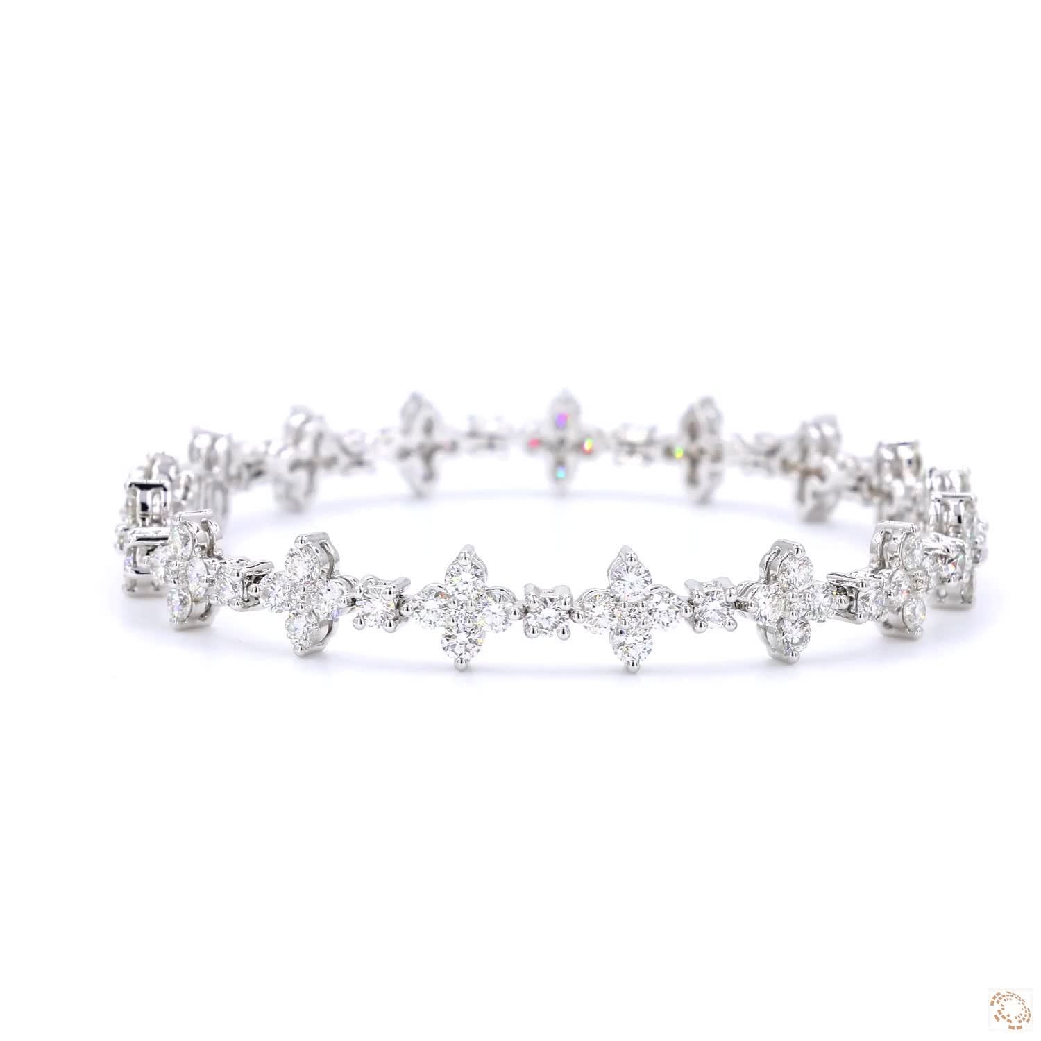 Flower Diamond Tennis Bracelet (4.35 ct tw.)