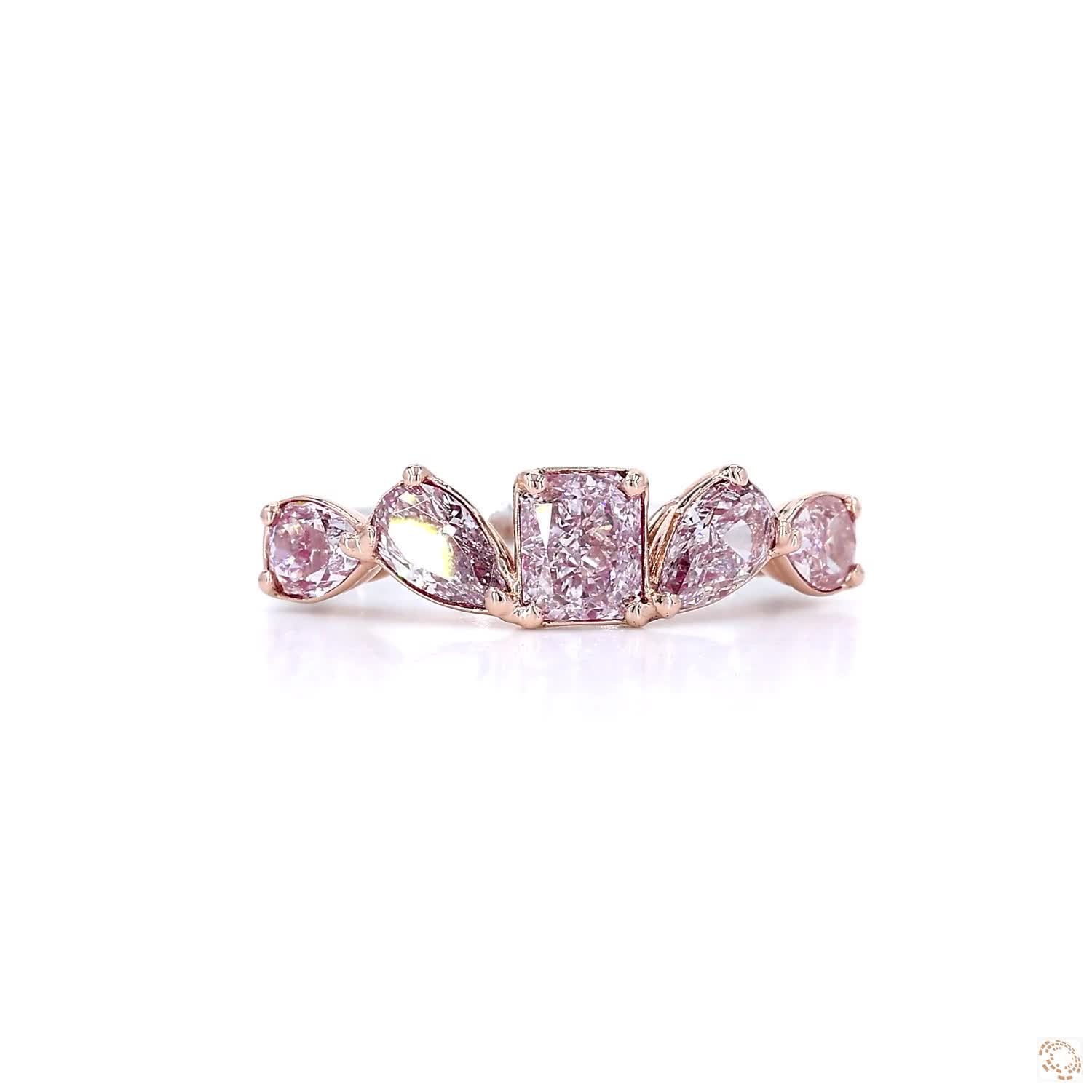Radiant & Pears Pink Diamond Ring