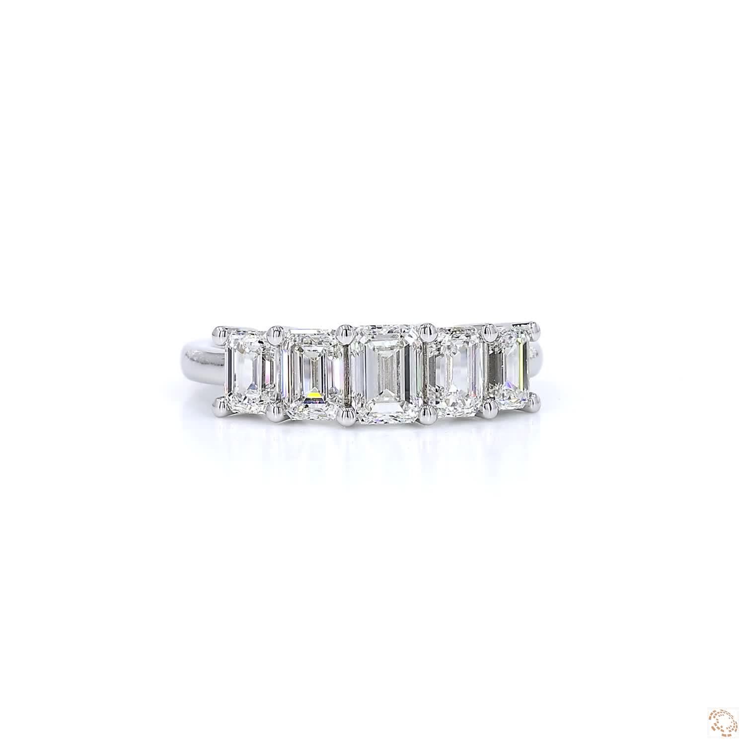 Emerald Diamond Half Eternity Ring (0.3 to 0.5ct per diamond)