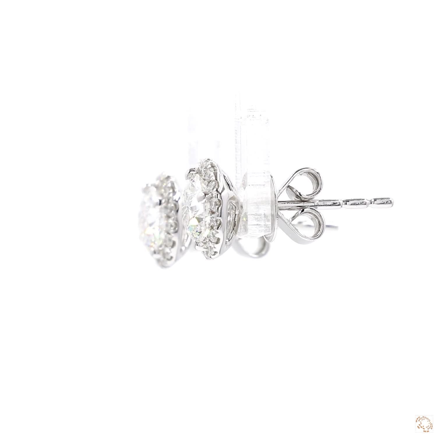 Diamond Stud Earrings with Halo (0.46 ct. per diamond)