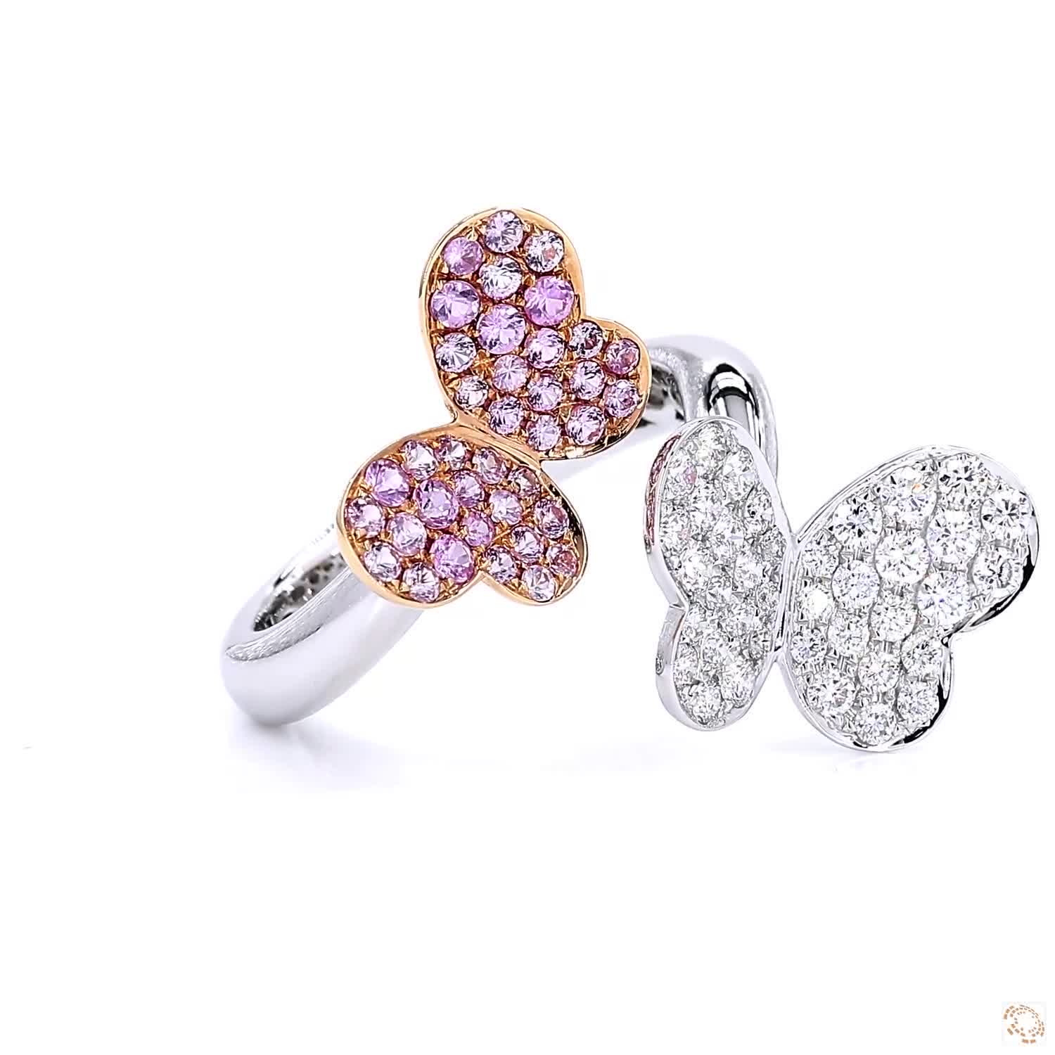Double Butterfly Diamond Ring (1.28 ct)