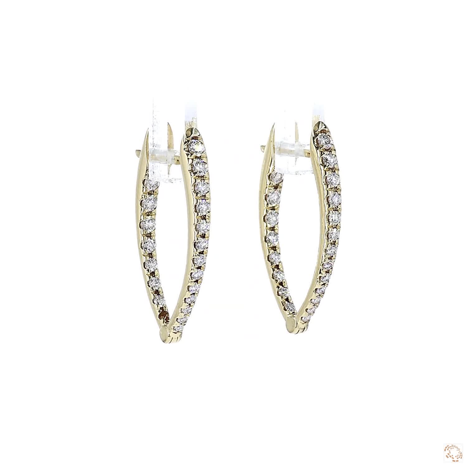Graduated Inside-Outside Diamond Hoop Earrings