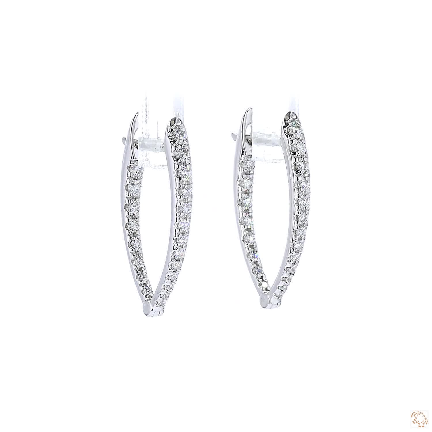 Graduated Inside-Outside Diamond Hoop Earrings