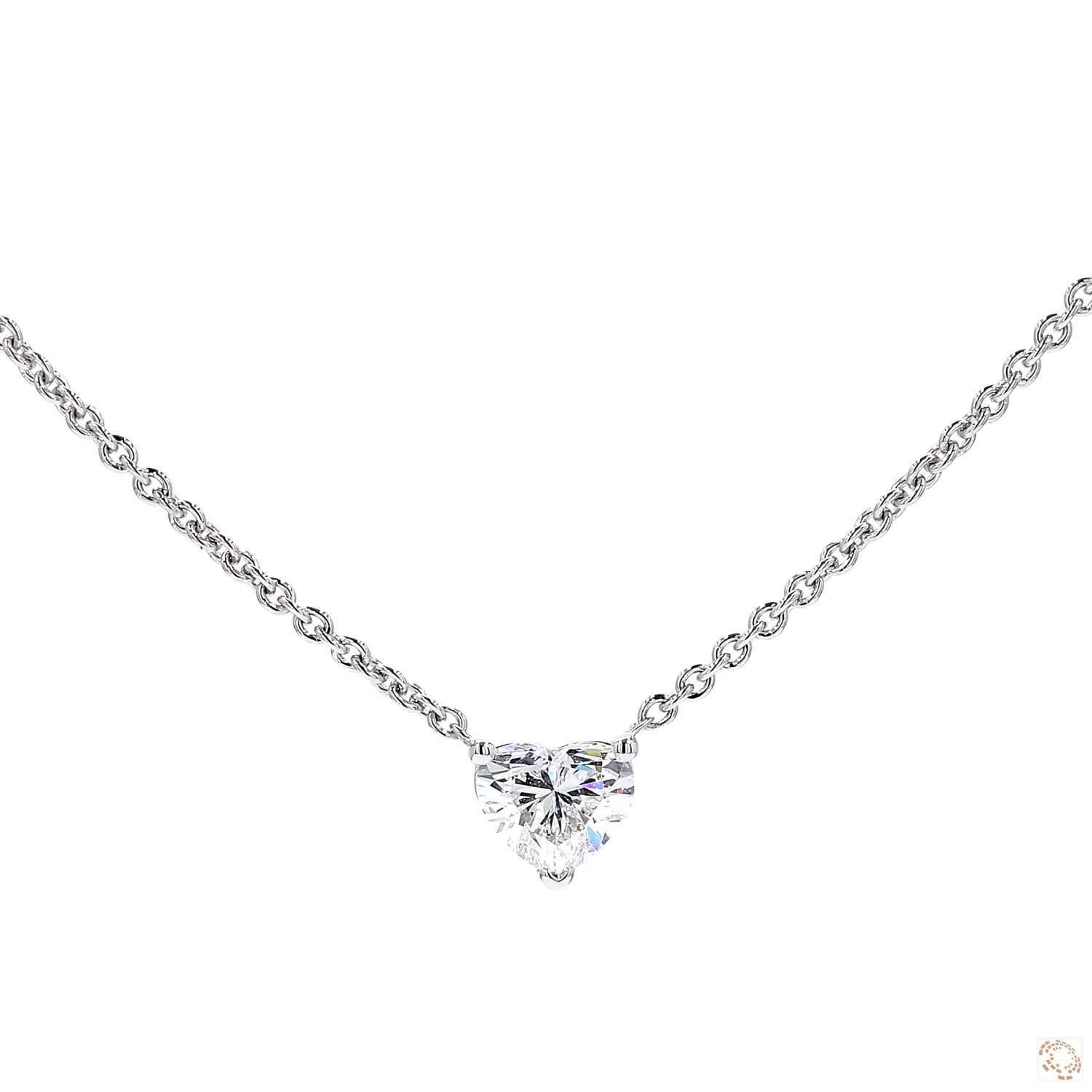 Solitaire Heart Diamond Pendant (0.75 ct)