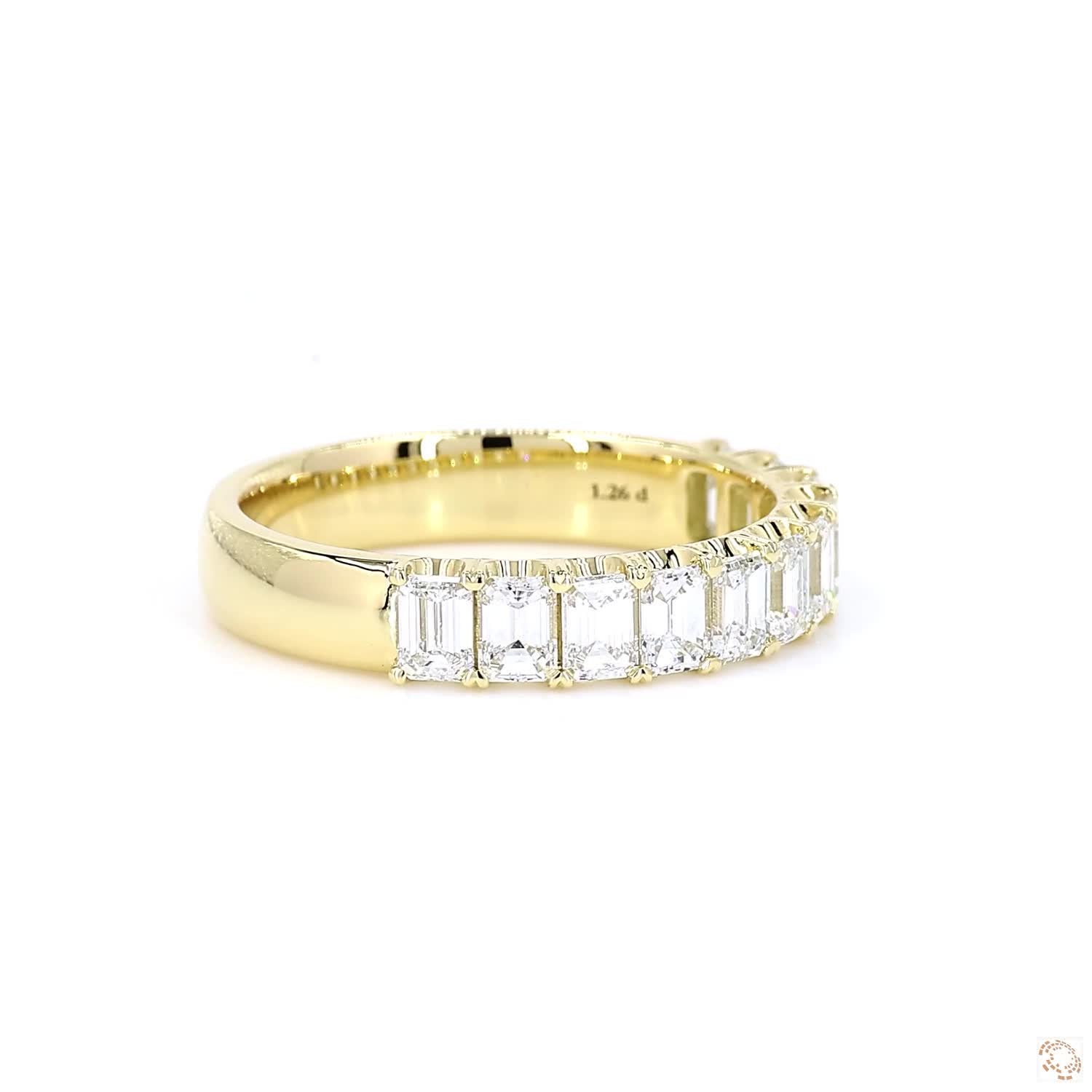 Emerald Cut Half Eternity Ring (0.12 ct per diamond)