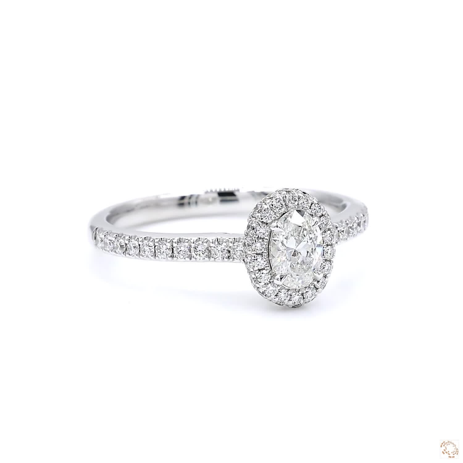 Oval Shape Micro Pave Diamond Ring