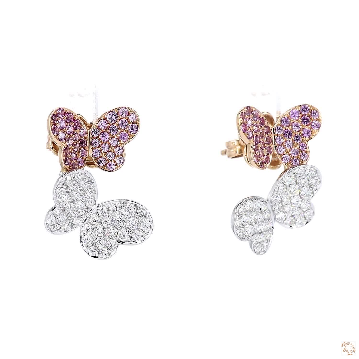 Double Butterfly Diamond Stud Earrings (0.99 ct. tw.)