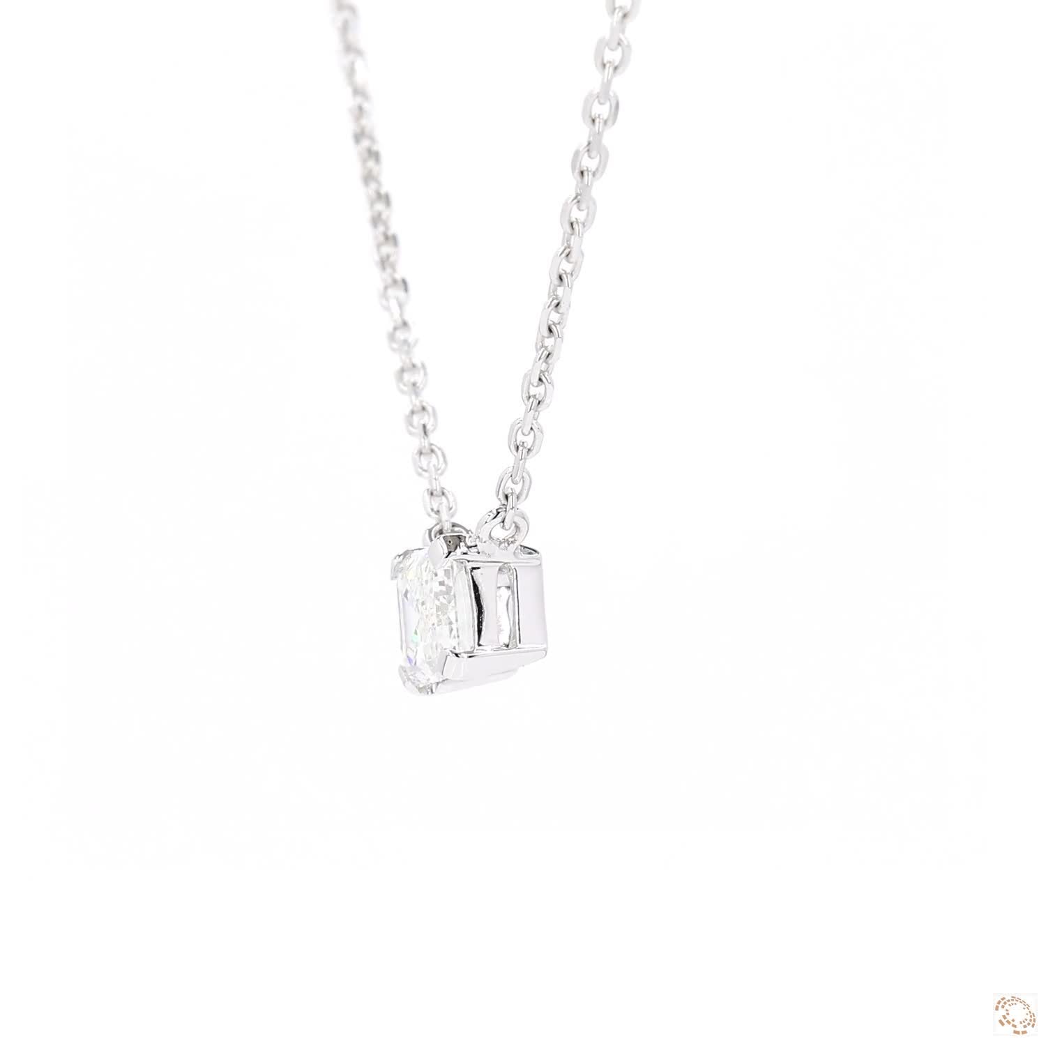 Solitaire Emerald Diamond Pendant (0.81 ct)