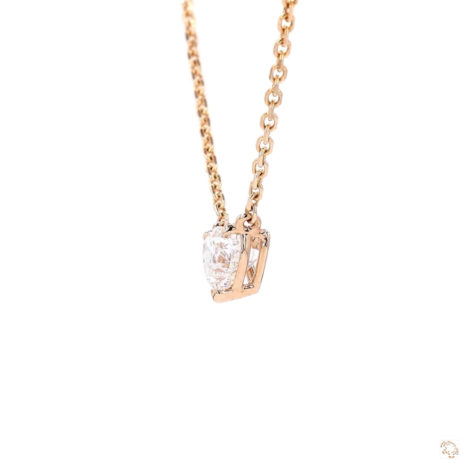 3-Prong Solitaire Heart Diamond Pendant (0.90 ct)