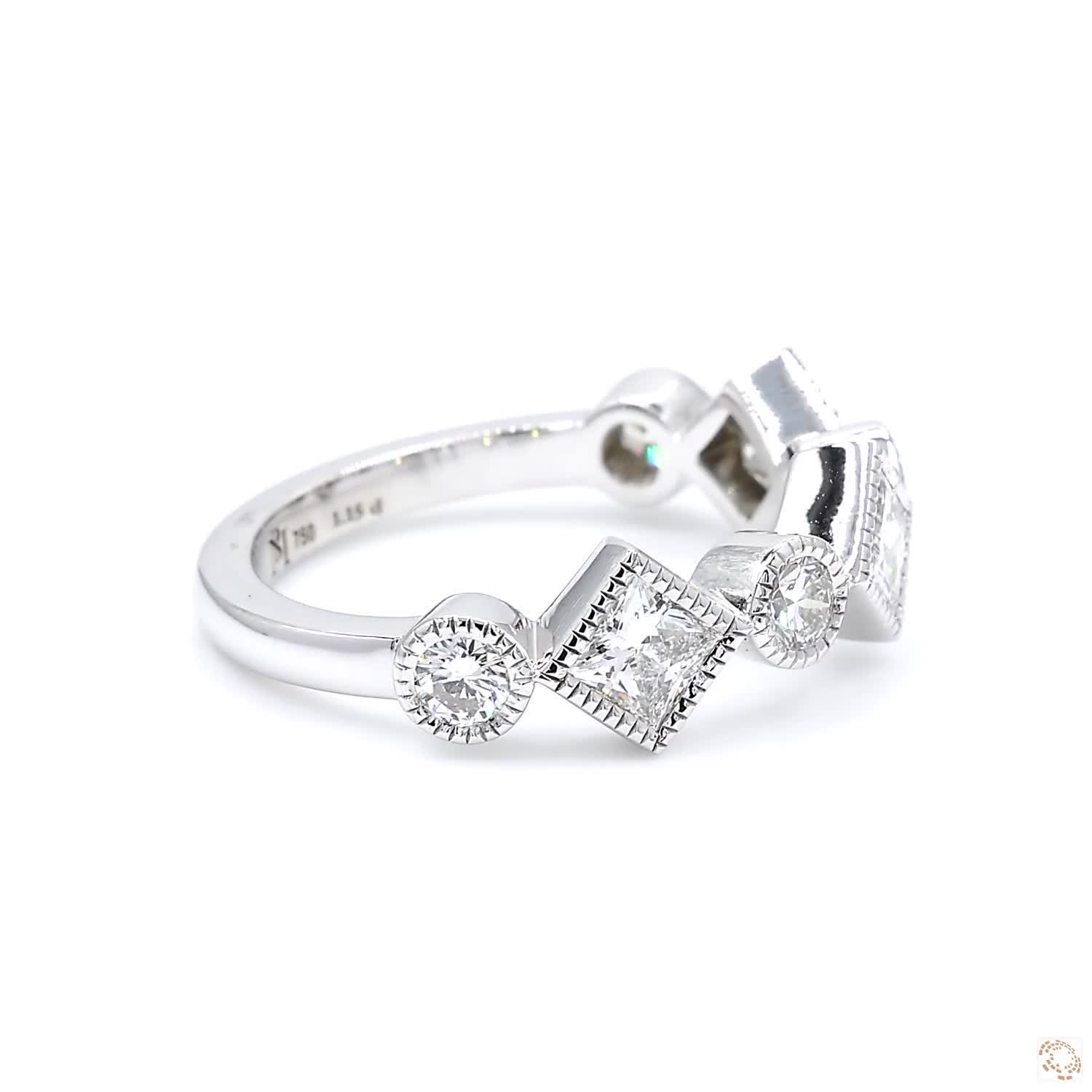 Mixed Channel Diamond Half Eternity Ring