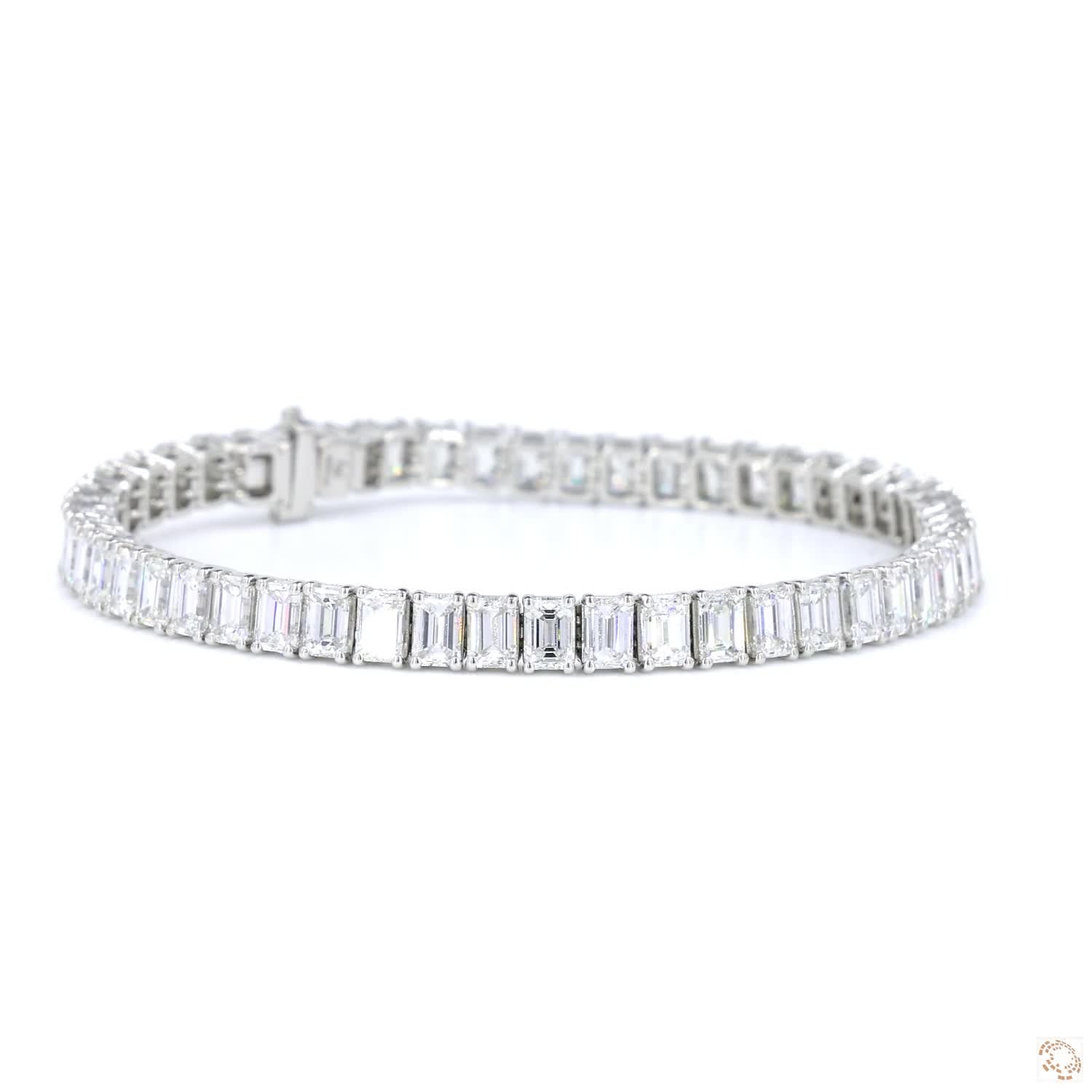 Emerald Cut Diamonds Tennis Bracelet (0.20ct Per Diamond)