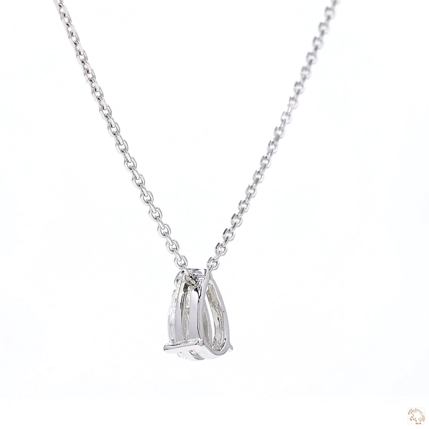 Solitaire Pear Diamond Pendant in 18K Gold (0.80 ct)