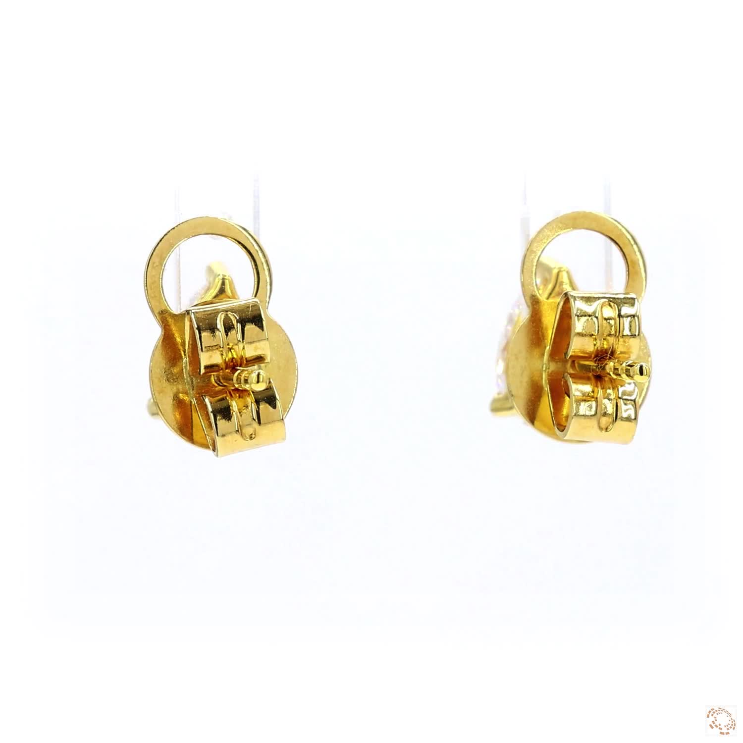 Pear Shape Diamond Stud Earrings in Yellow Gold