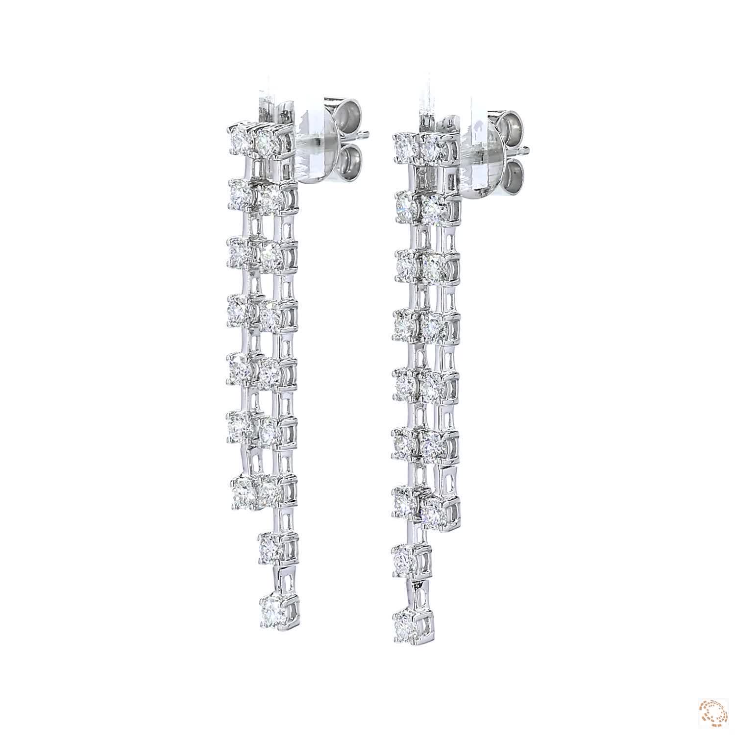 Two-Strand Diamond Dangles Earrings