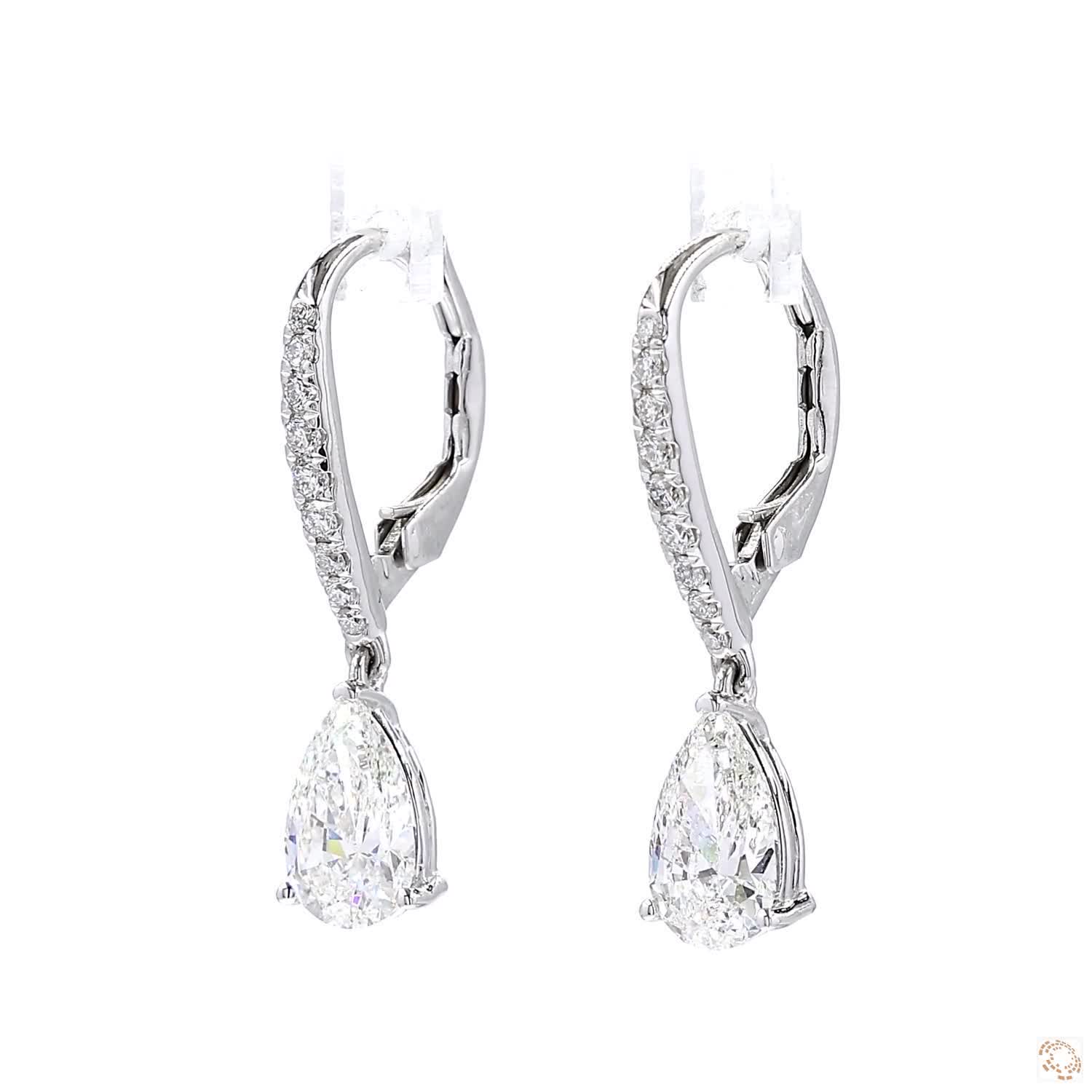 Pear Shape Diamond Dangling Earrings (2.09 ct. tw.)