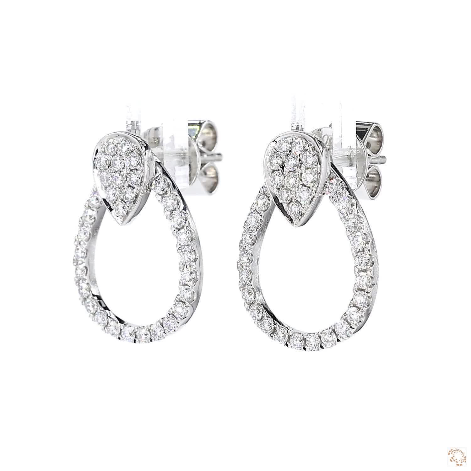 Pear Diamond Stud Earrings with Jacket (0.66 ct. tw)