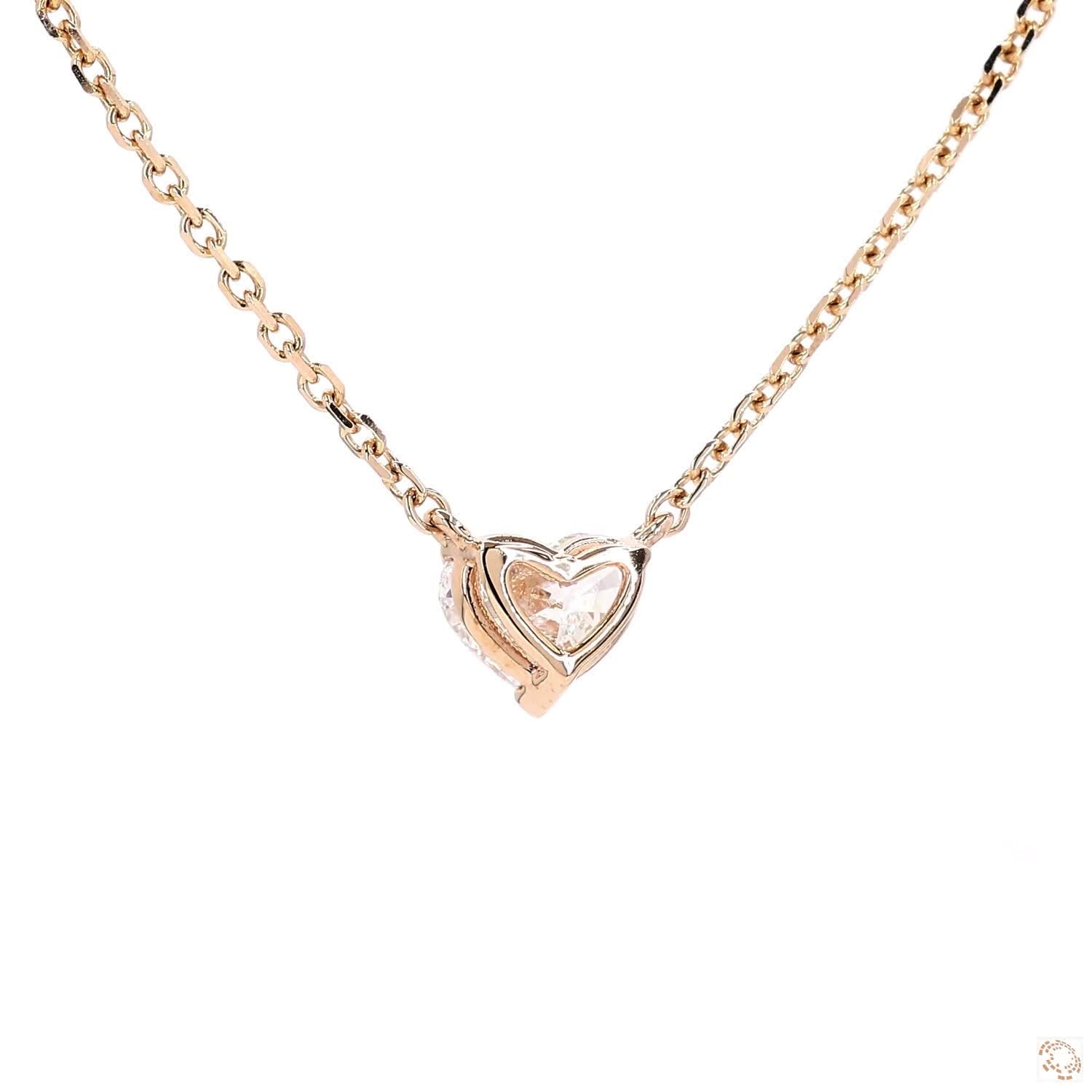 3-Prong Solitaire Heart Diamond Pendant (0.90 ct)