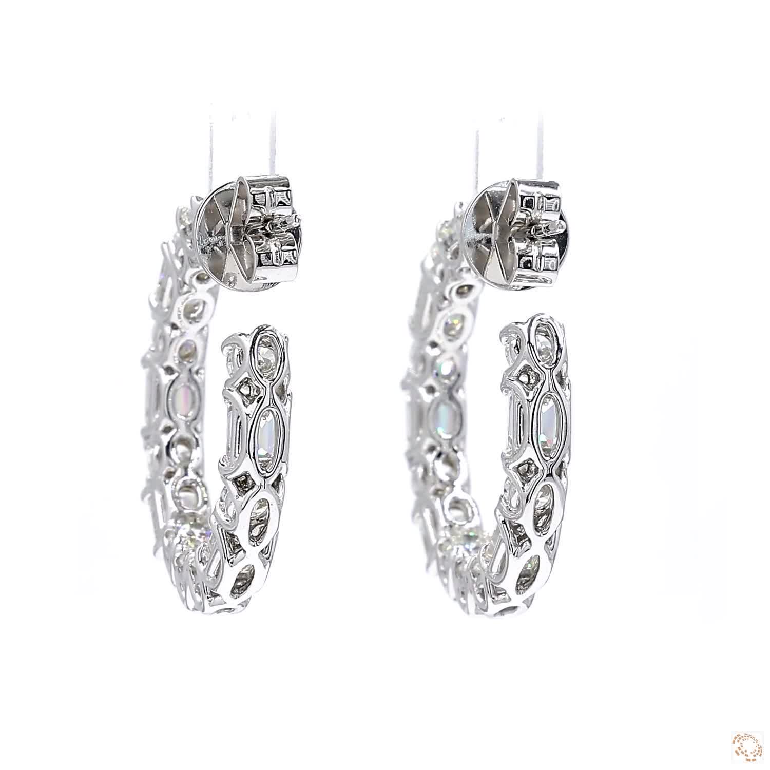 Emerald Cut Diamond Hoop Earrings (6.07 ct. tw.)
