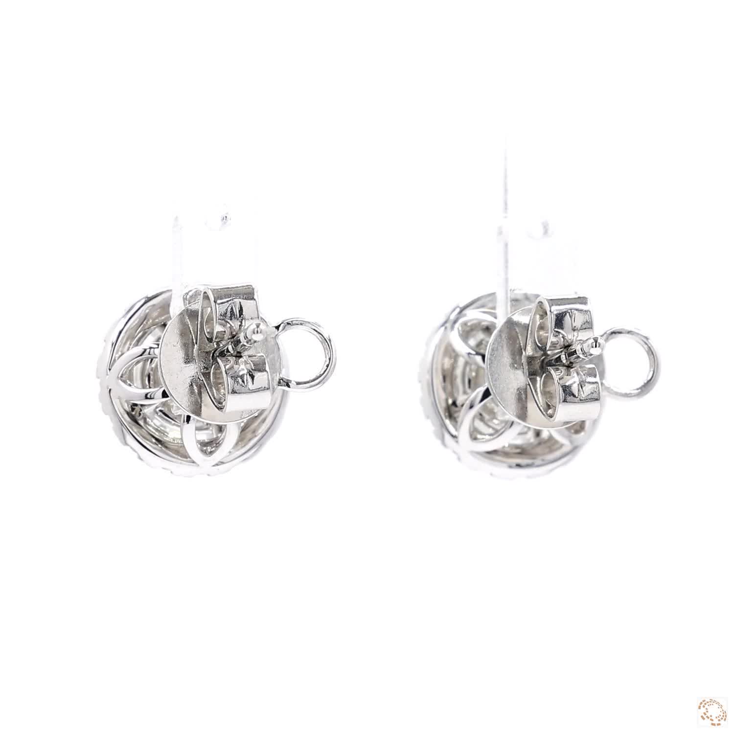 Halo Diamond Stud Earrings with Jacket (0.6 ct. per diamond)