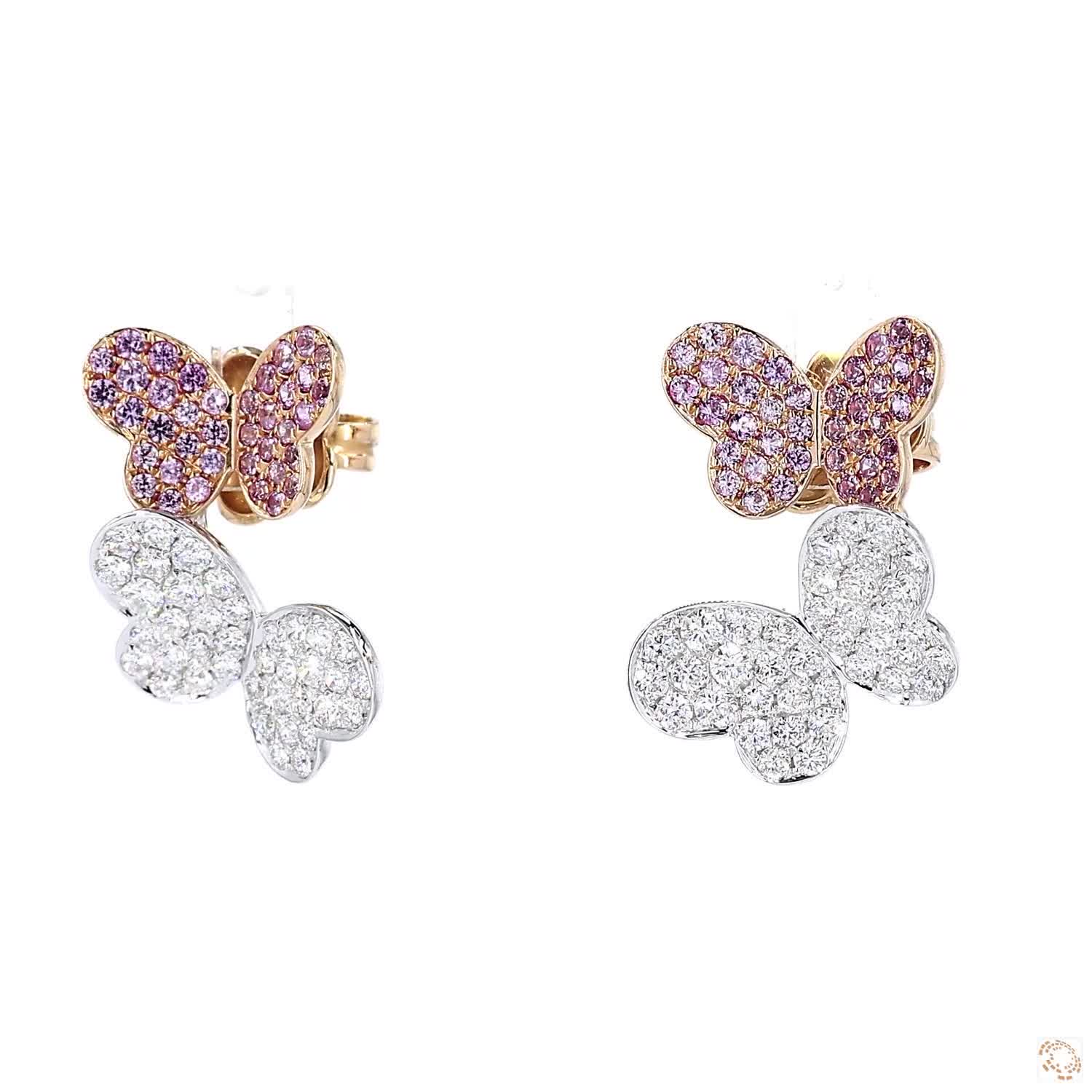 Double Butterfly Diamond Stud Earrings (0.99 ct. tw.)