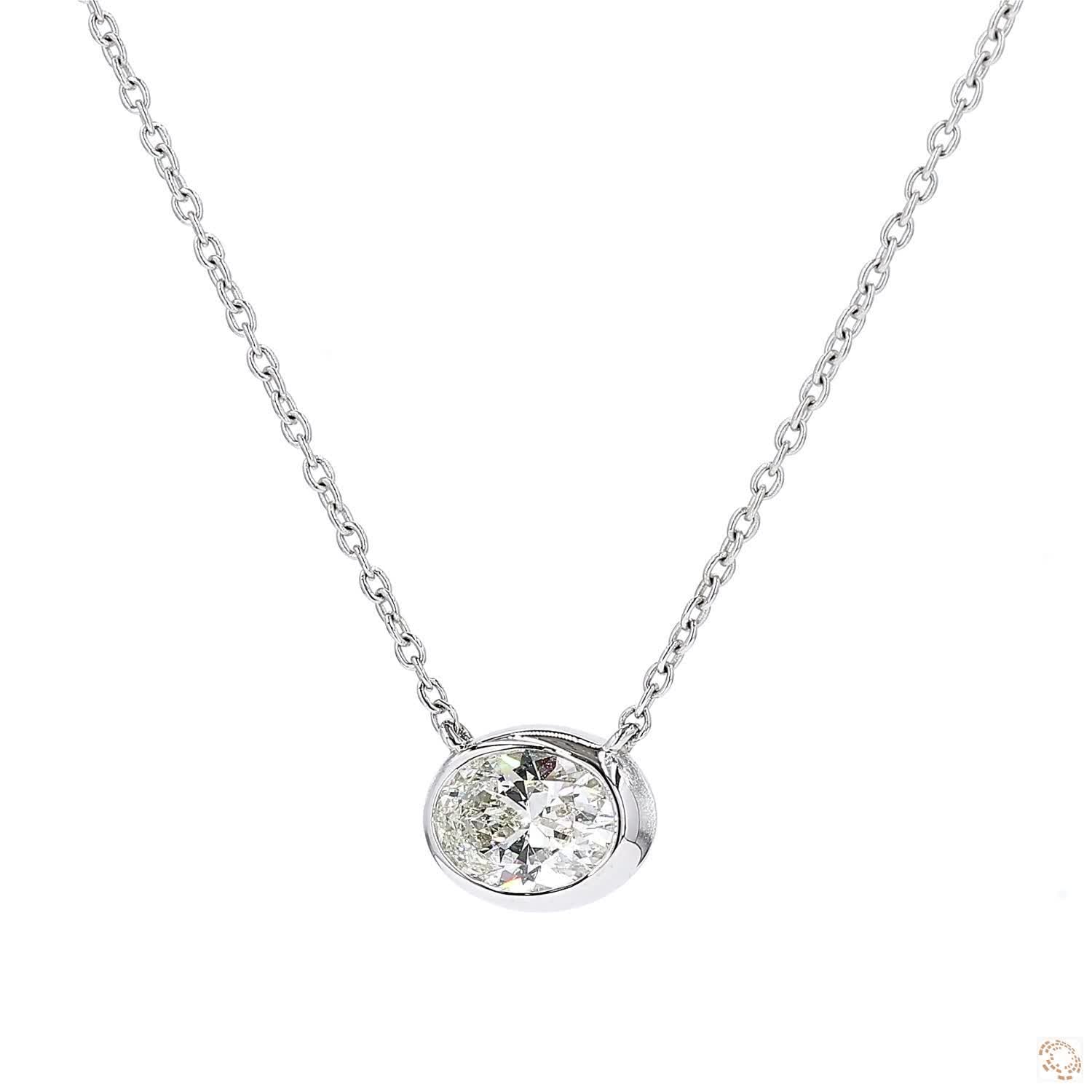 Solitaire Oval Diamond Pendant (0.90 ct)