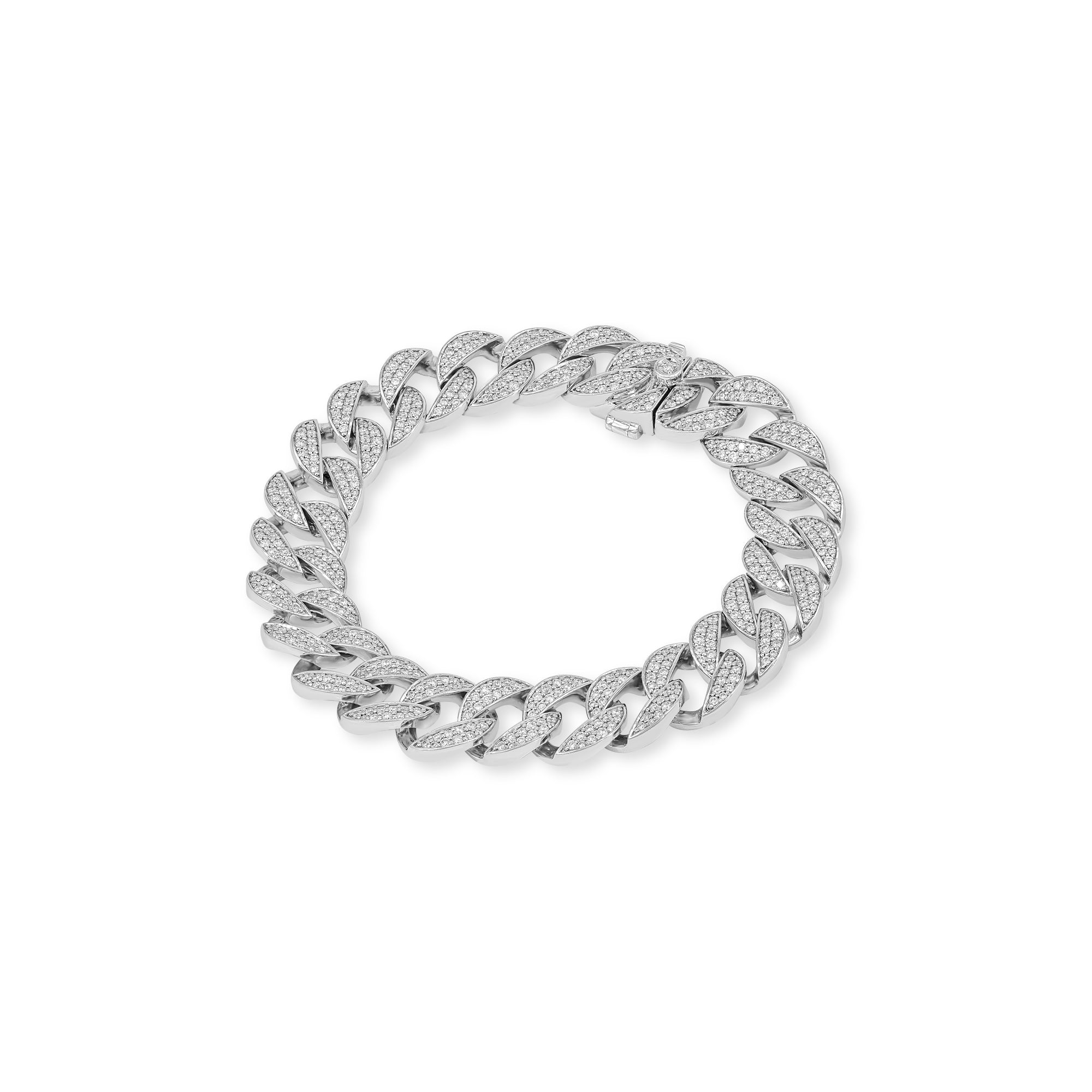 Cuban Diamond Bracelet in 18K Gold (Large)