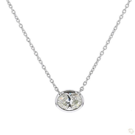 Solitaire Oval Diamond Pendant (0.90 ct)