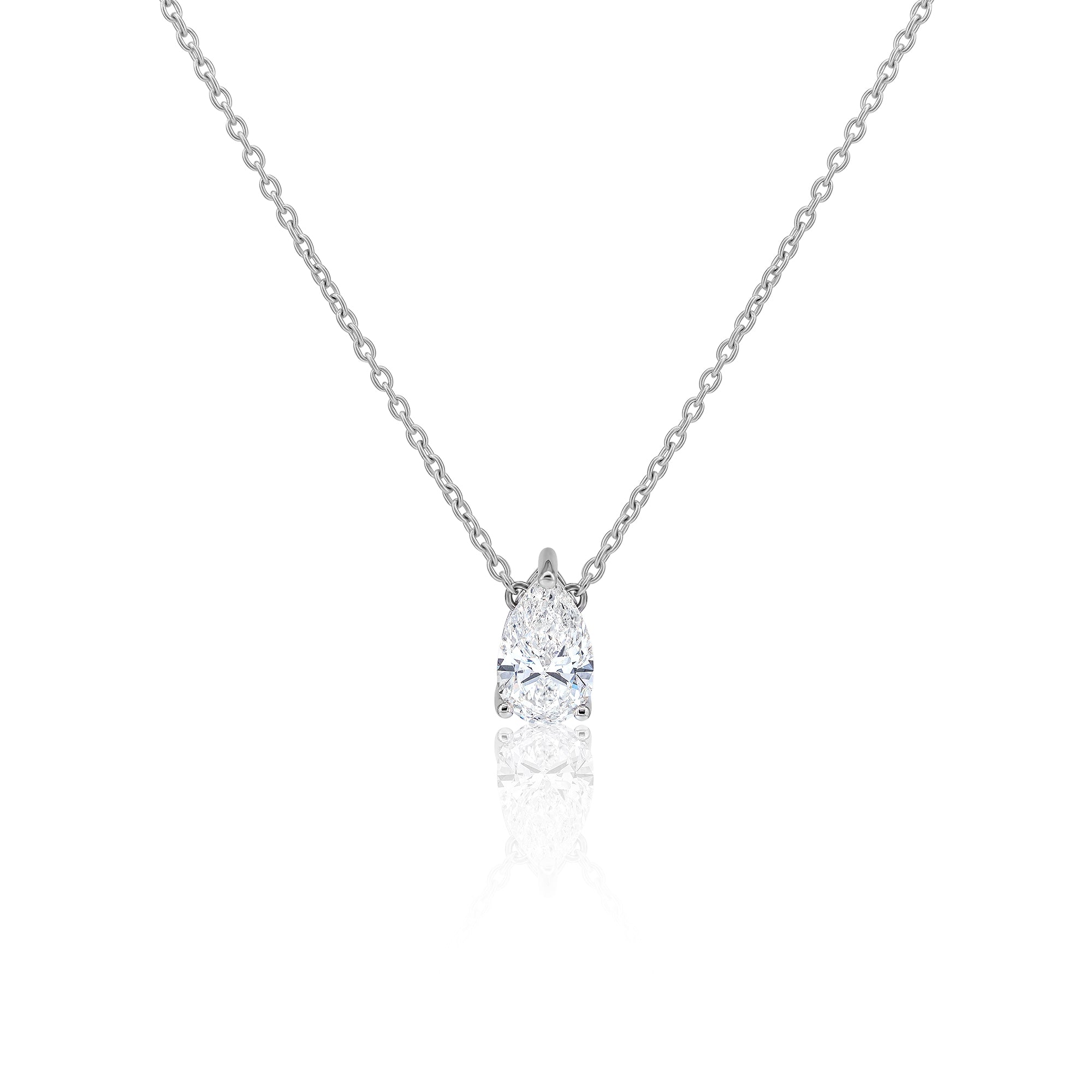 Solitaire Pear Diamond Pendant (0.71 ct)