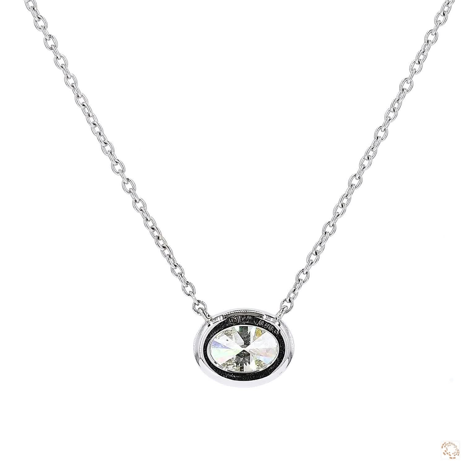 Solitaire Oval Diamond Pendant (0.90 ct)