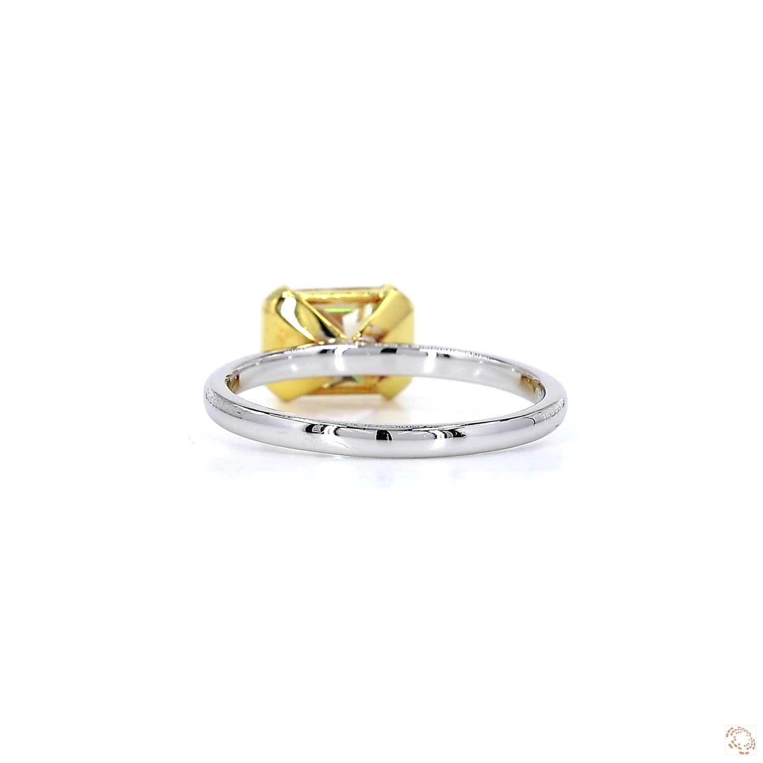 Solitaire Radiant Light Yellow Diamond Ring