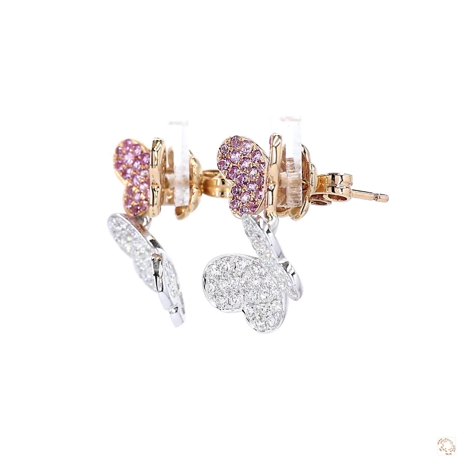 Double Butterfly Diamond Stud Earrings (0.99 ct. tw.)