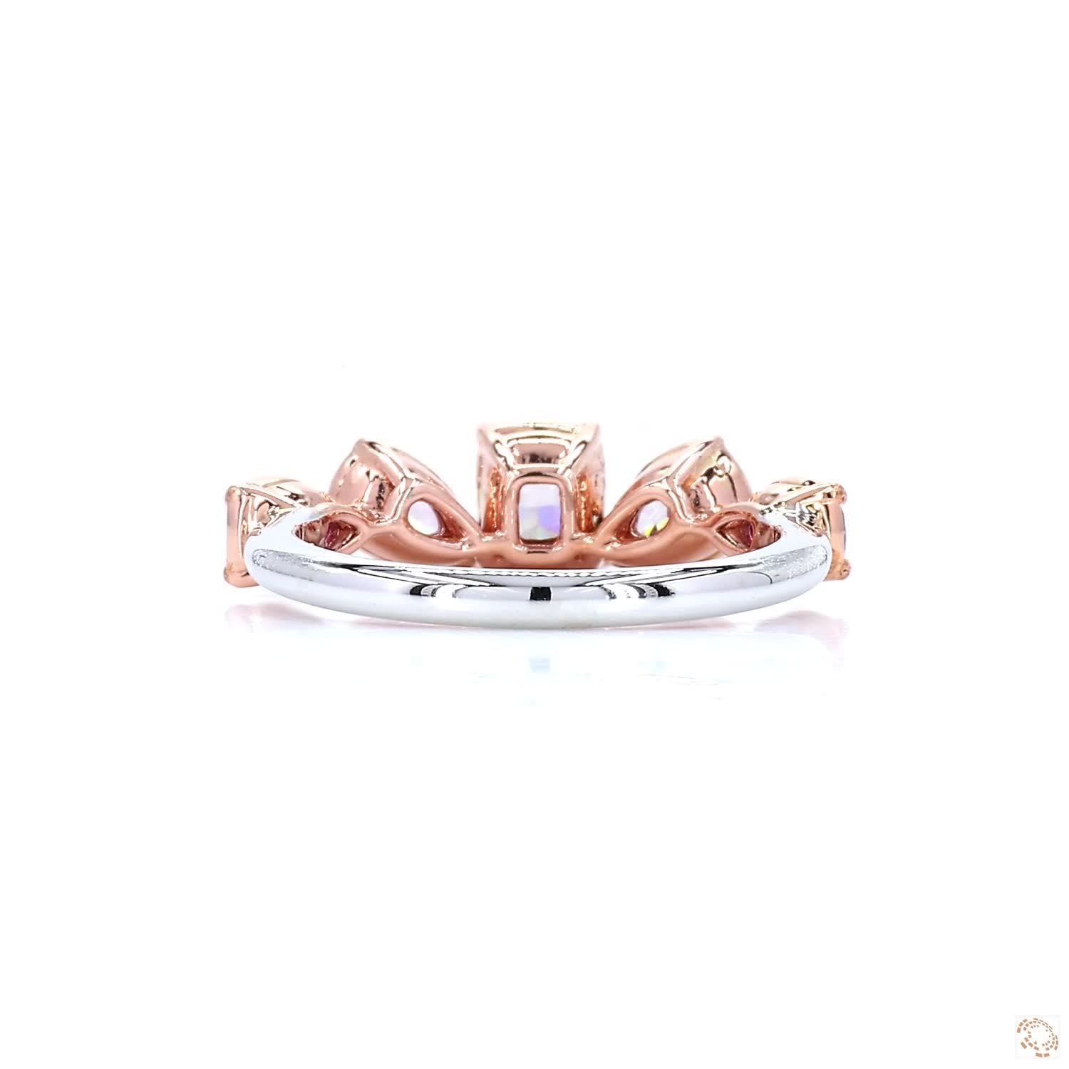 Cushion & Pears Pink Diamonds Ring