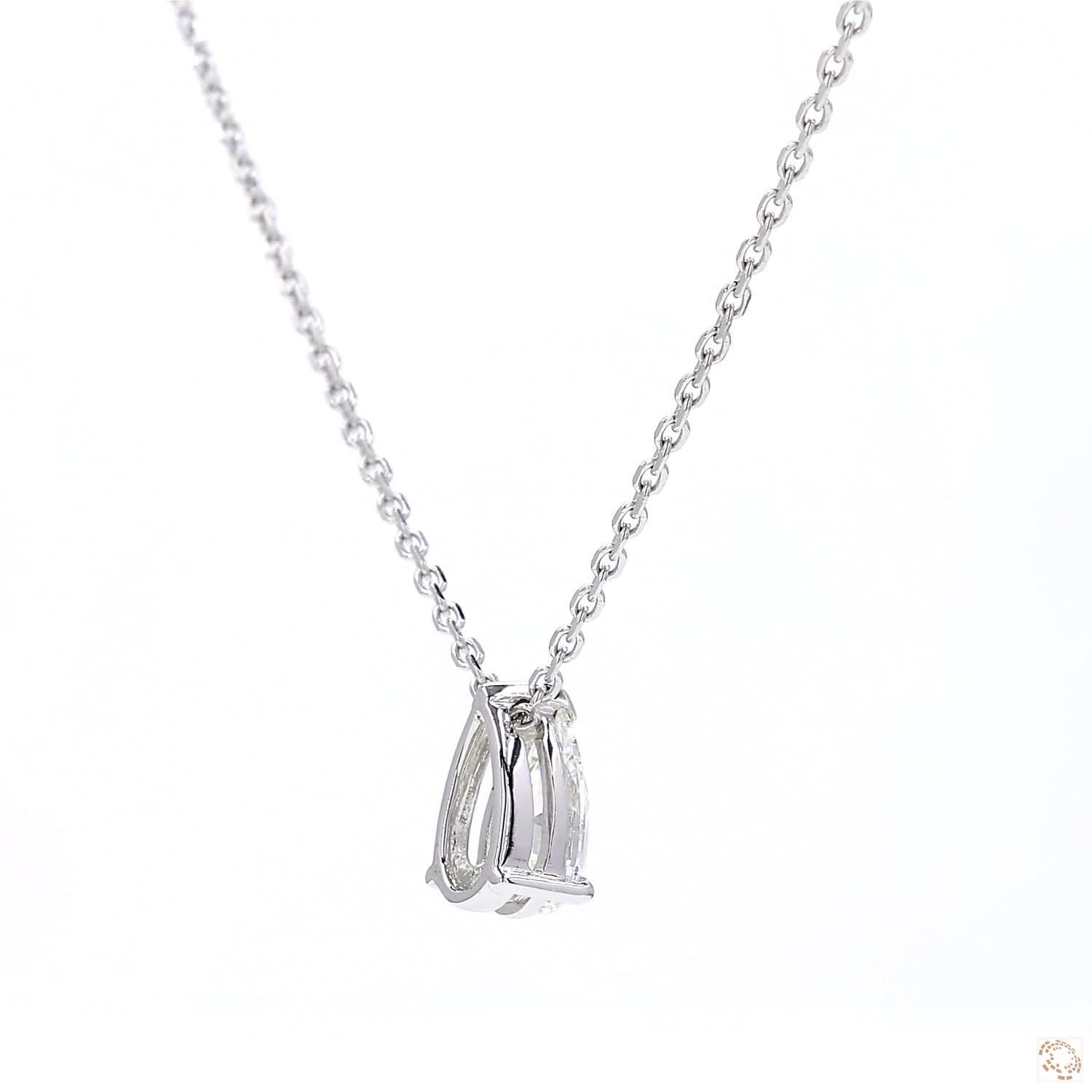 Solitaire Pear Diamond Pendant in 18K Gold (0.80 ct)