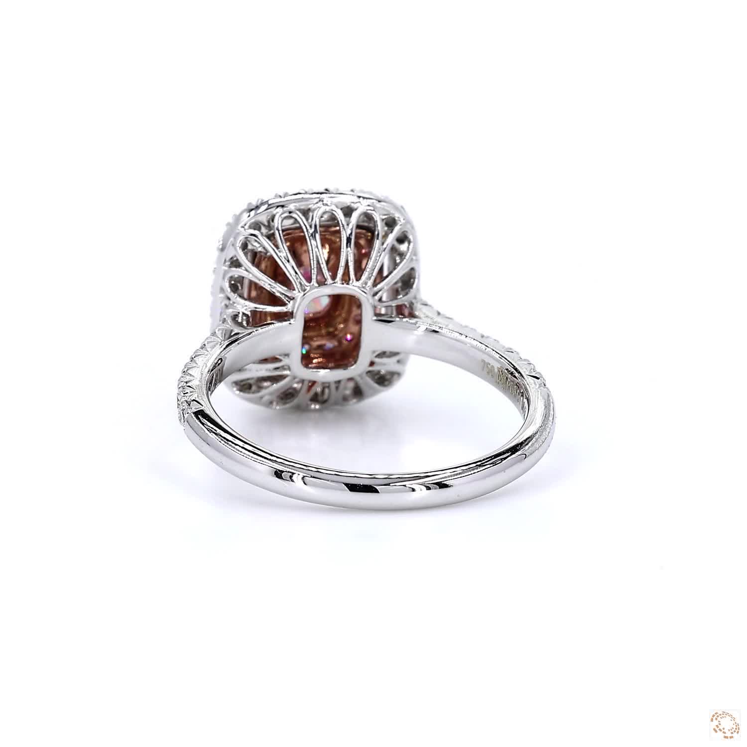 Cushion Cut Pink Diamonds With Halo Ring