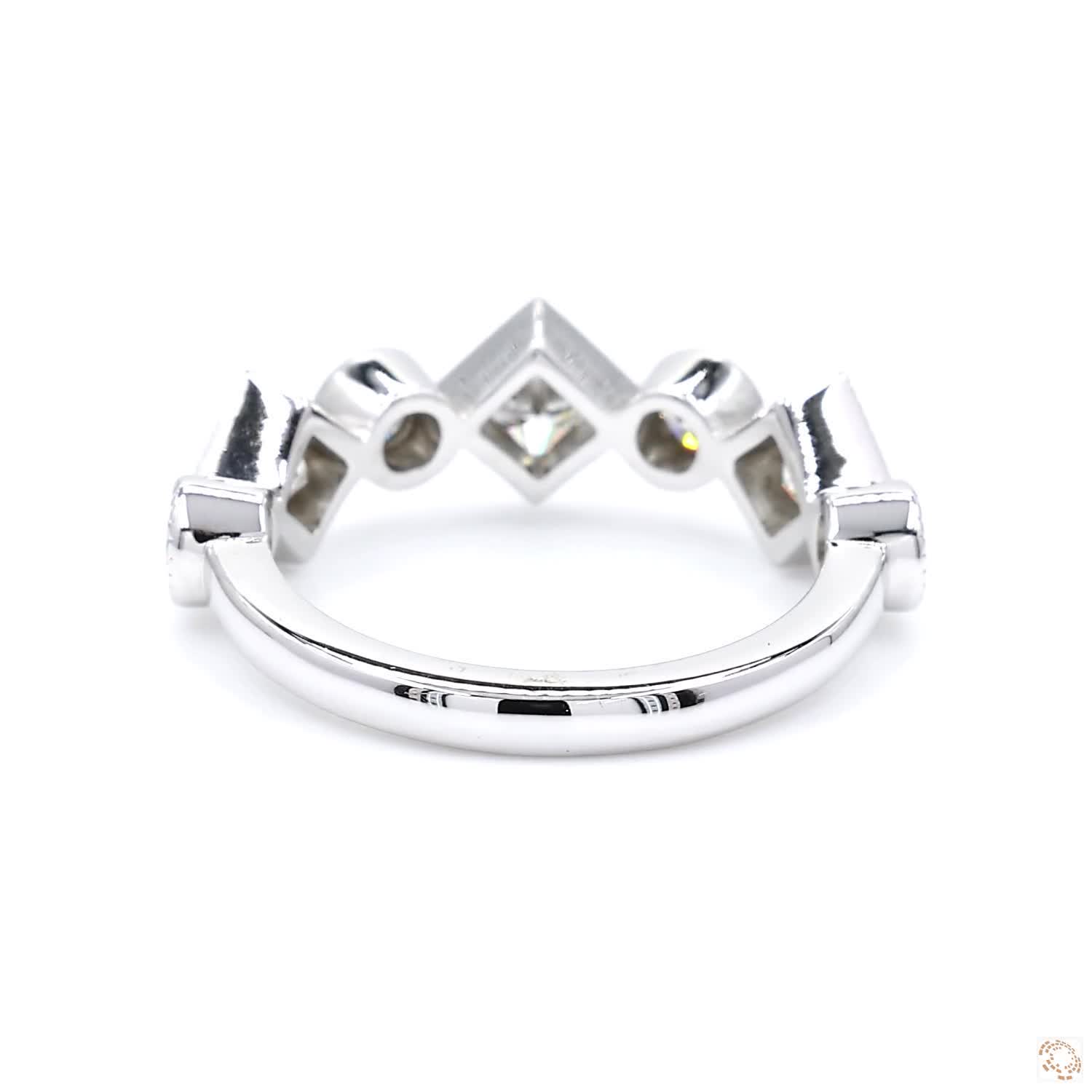 Mixed Channel Diamond Half Eternity Ring