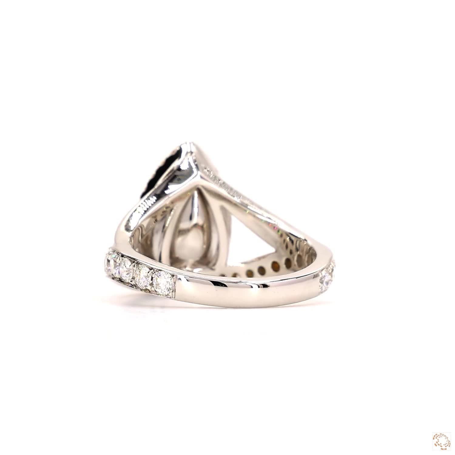 Light Yellow Pear Cut Diamond Engagement Ring